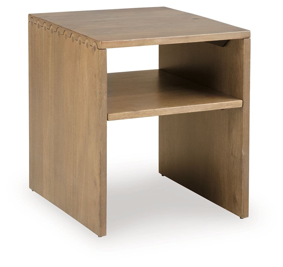 Ella Grove - Rectangular End Table - Rich Brown