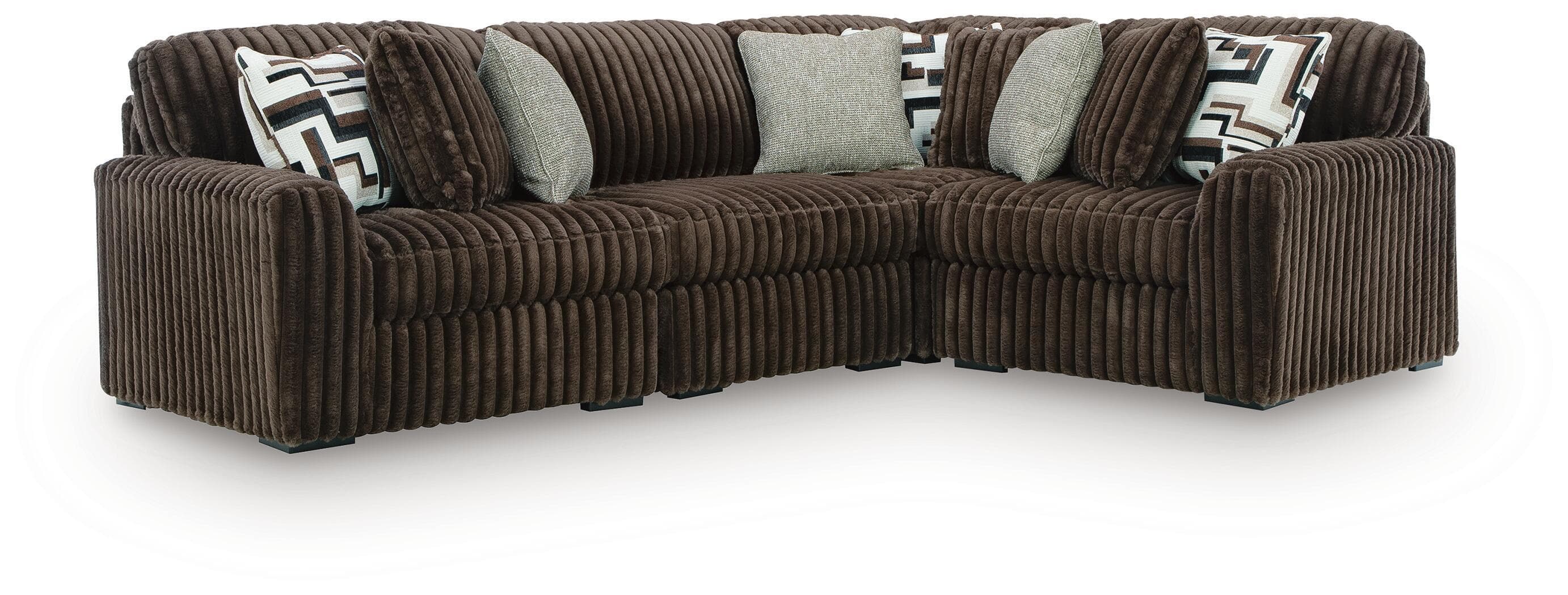Midnight-Madness - 4-Piece Sectional - Chocolate