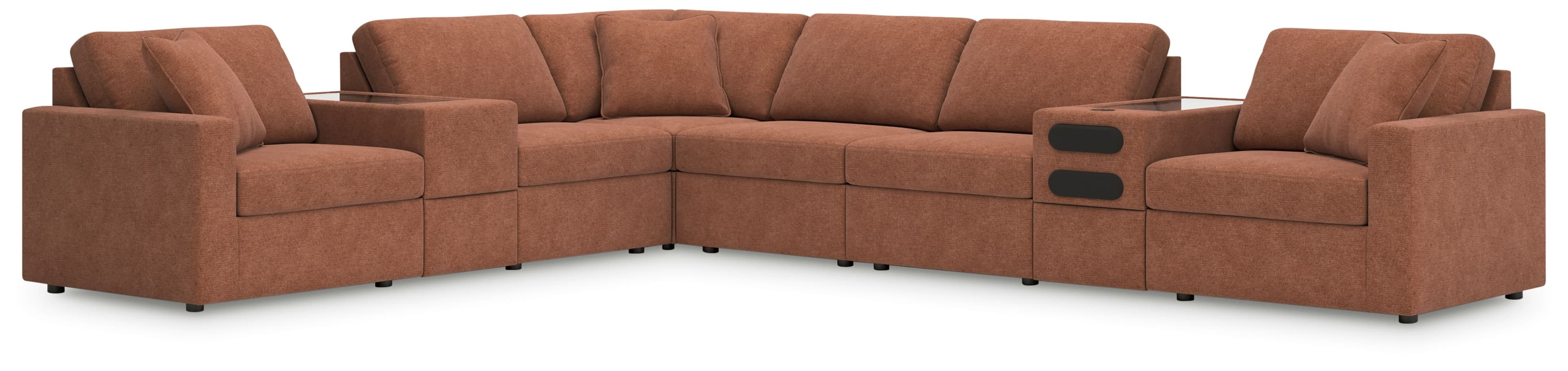 8-Piece Sectional With Audio And Storage Consoles