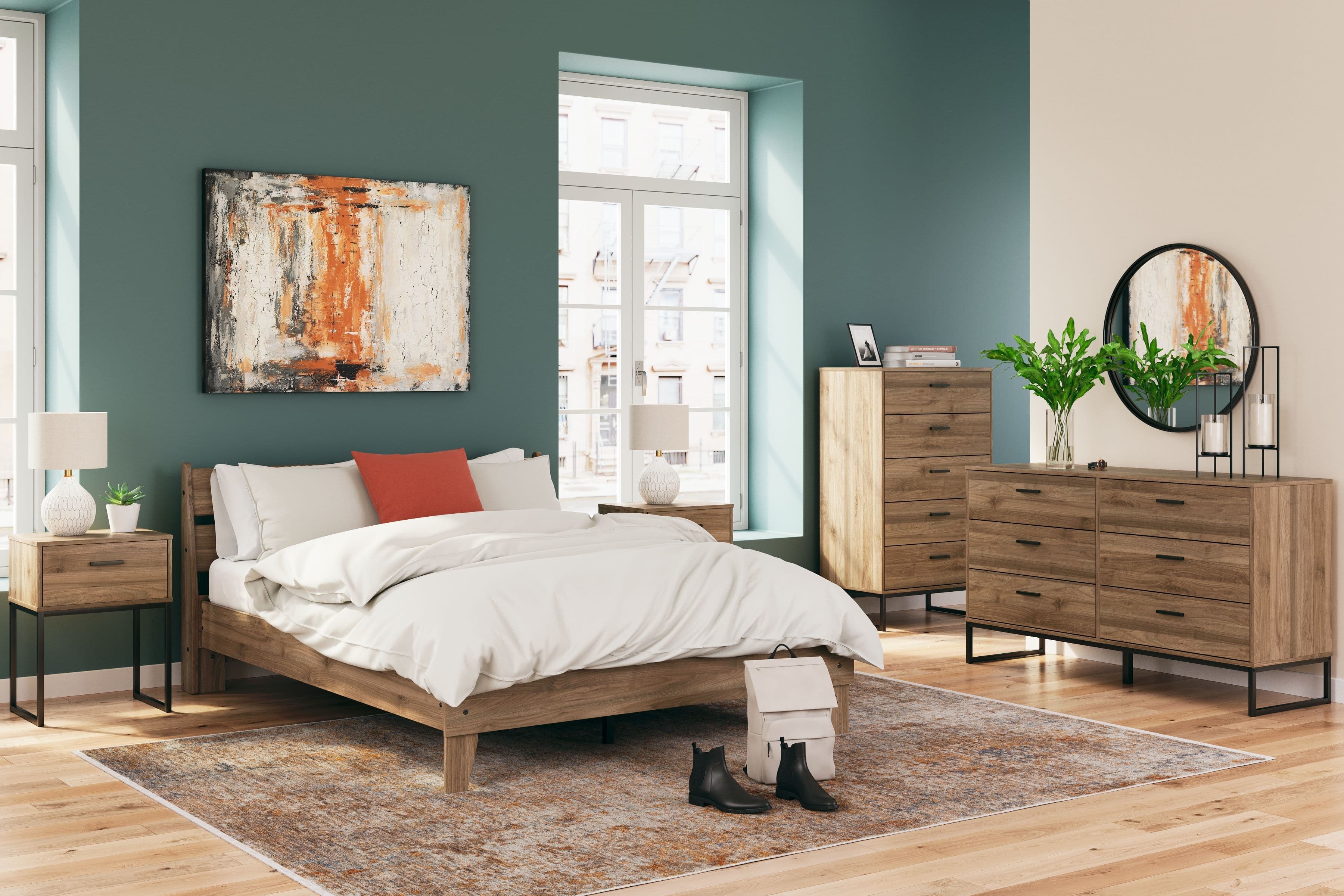 3 Pc. · Dresser, Queen Platform Panel Bed