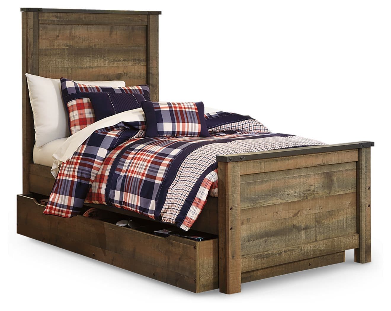 Twin Panel Bed With 1 Large Storage Drawer