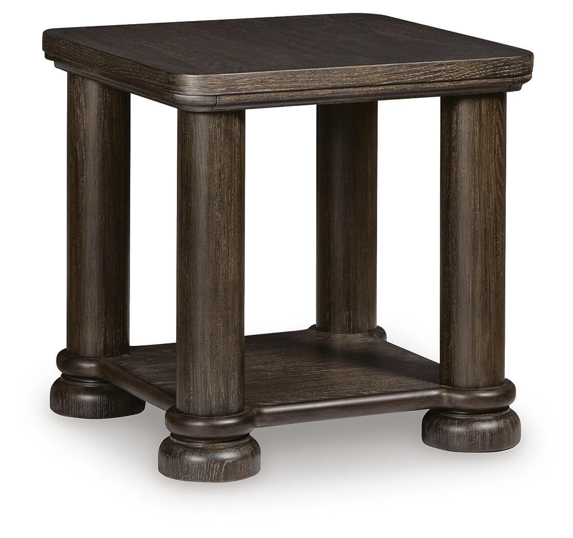 Bannette - Square End Table - Dark Brown