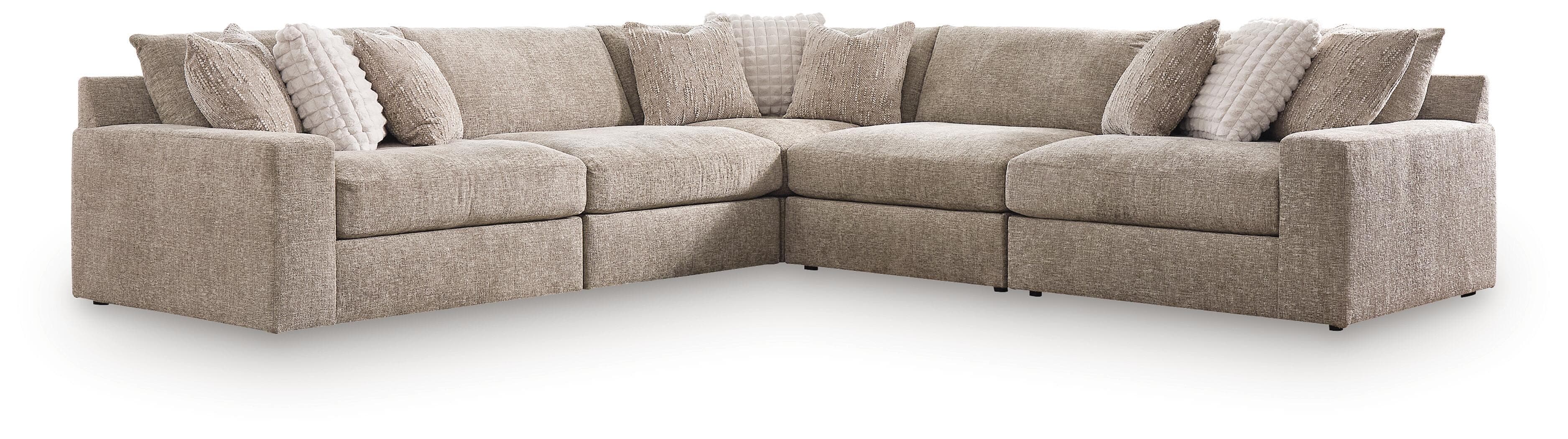 Nexora-Court - 5-Piece Sectional - Burlap