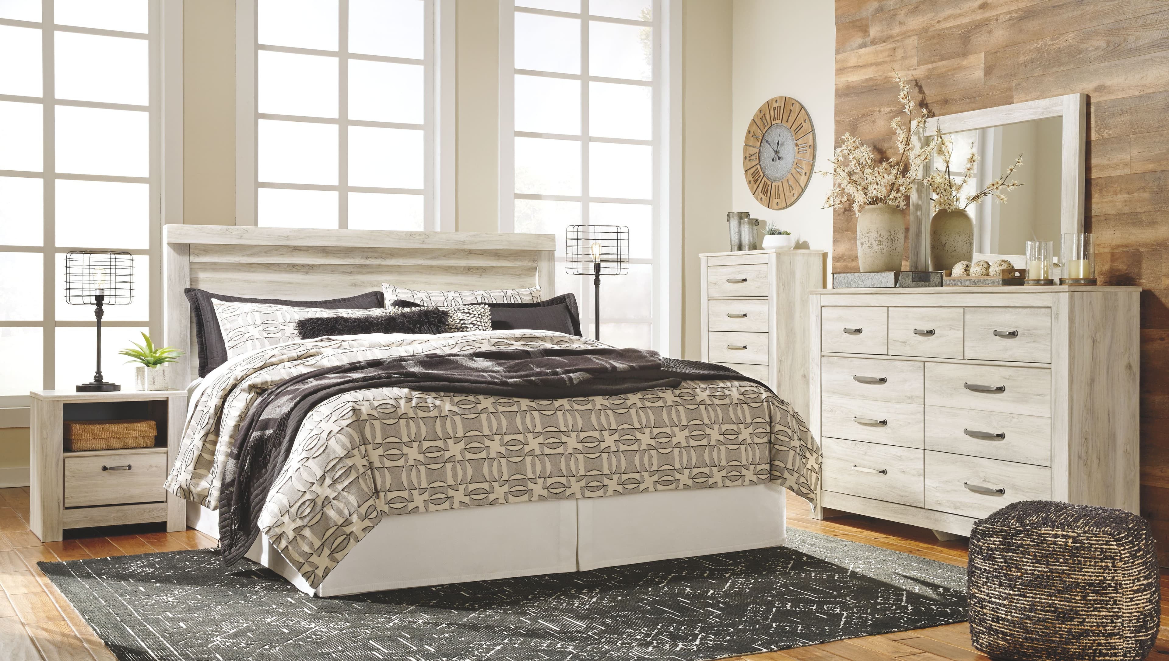 3 Pc. · Dresser, Mirror, King Panel Headboard