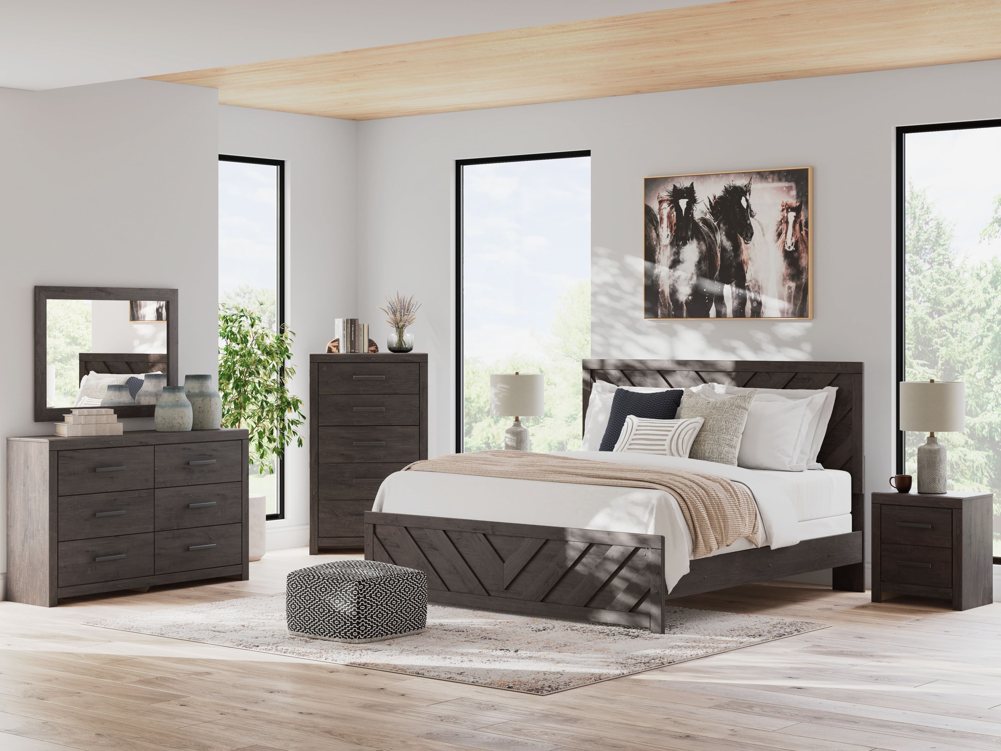 5 Pc. · Dresser, Mirror, Chest, King Panel Bed