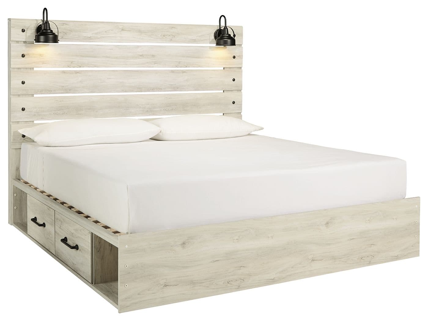 King Panel Bed With 4 Storage Drawers