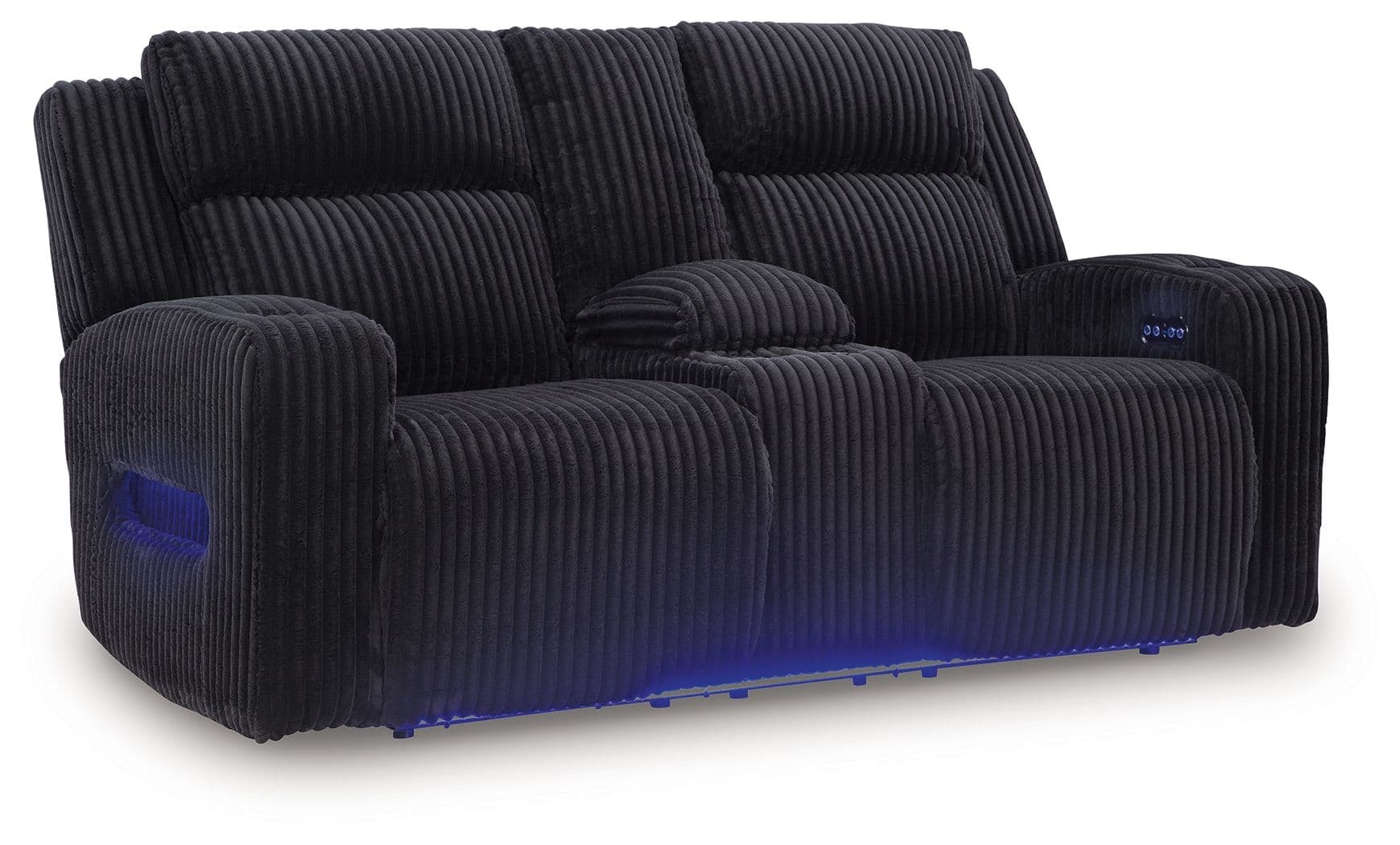Forest Lake - Power Reclining Loveseat With Console / Adj Headrest - Black