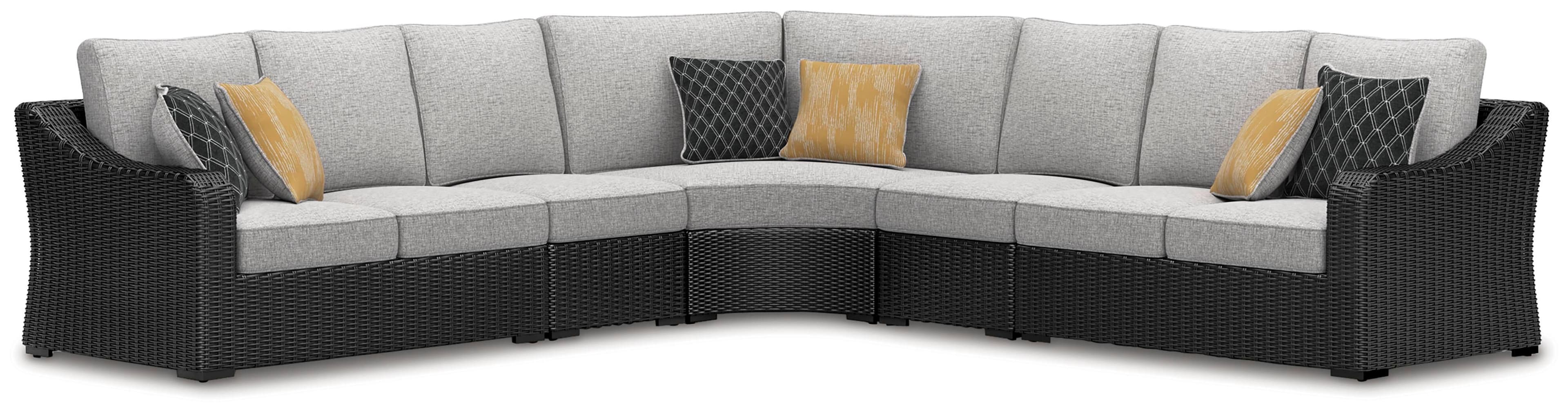 5-Piece Outdoor Sectional · Black / Light Gray