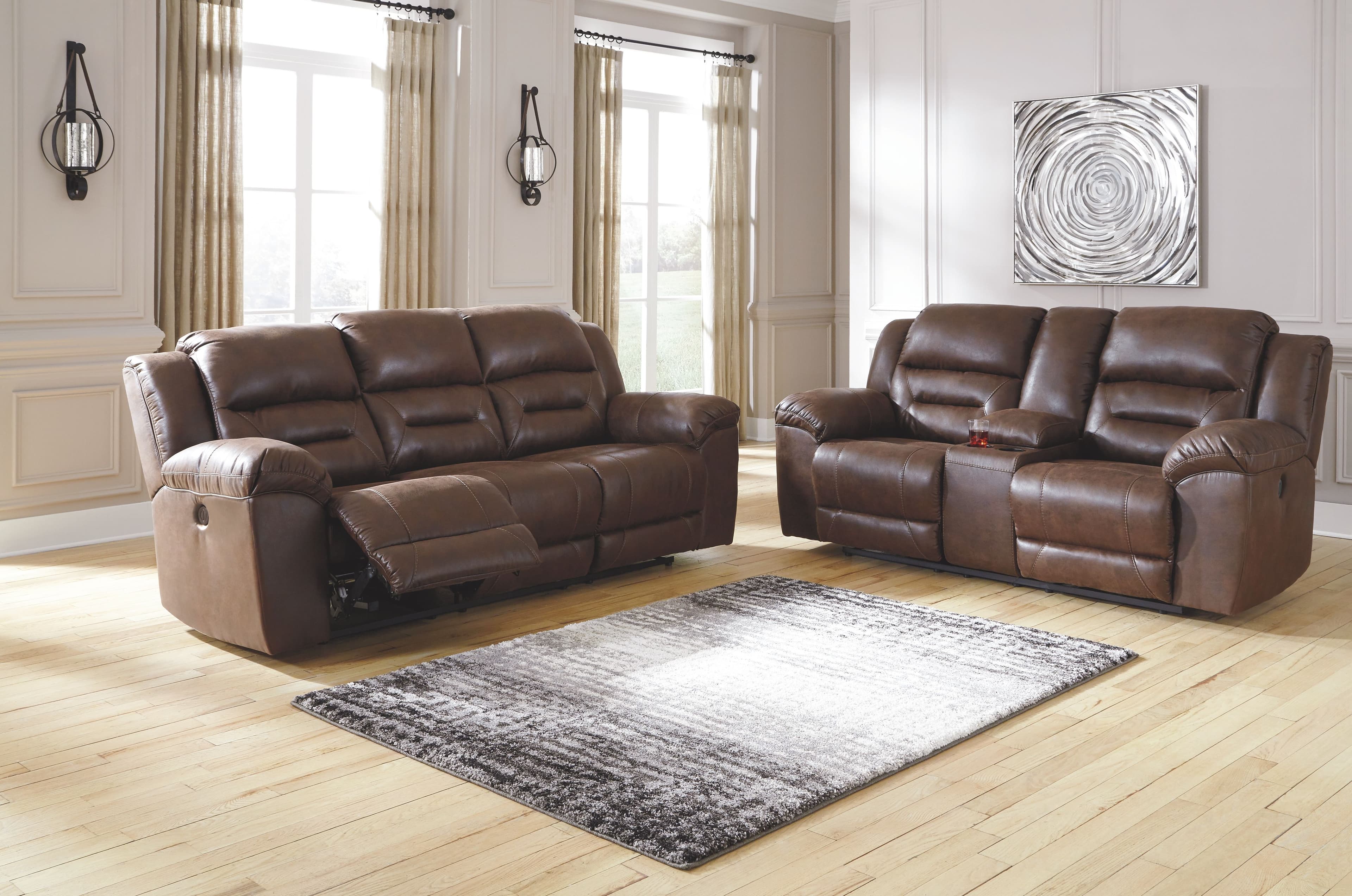 Stoneland - 2 Pc. - Power Sofa, Loveseat - Chocolate
