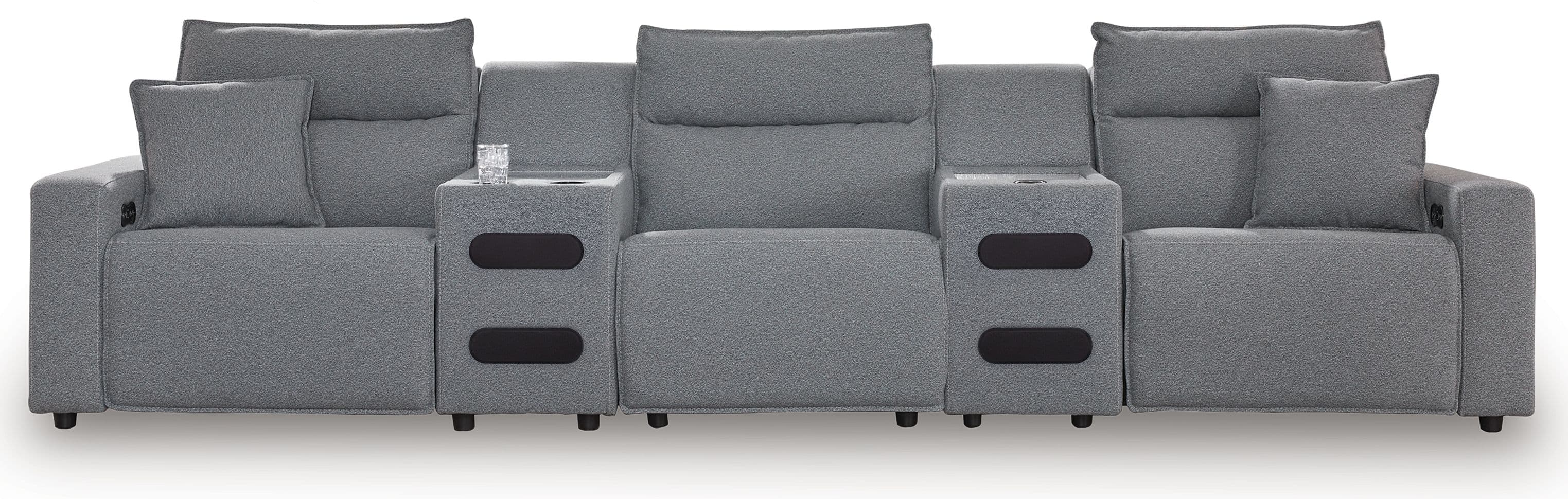 5-Piece Power Reclining Sectional With 2 Audio Consoles · Salt And Pepper