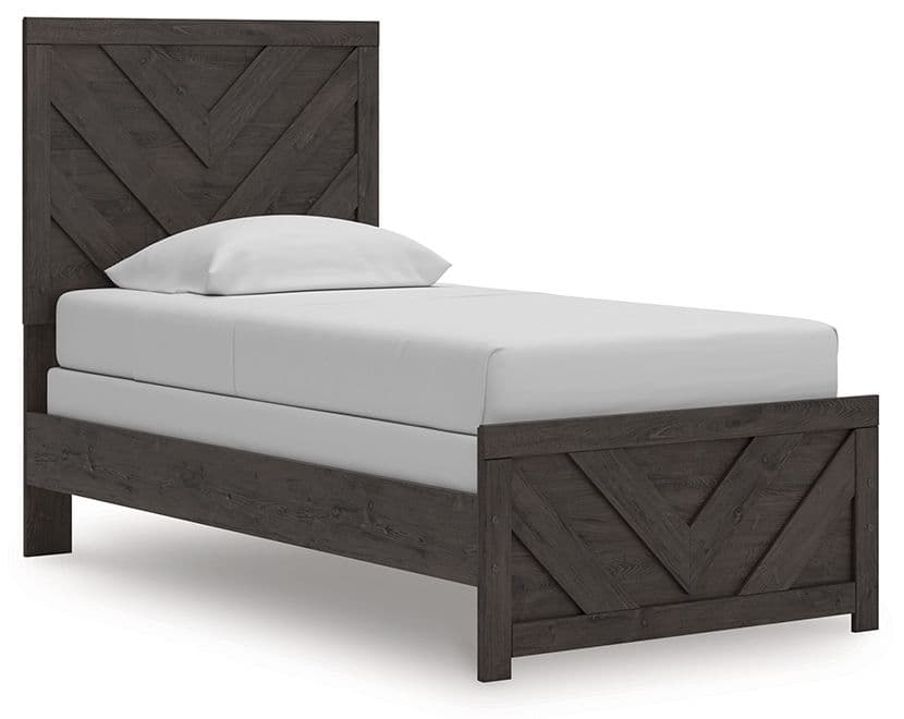 Prendonea - Twin Panel Bed - Charcoal