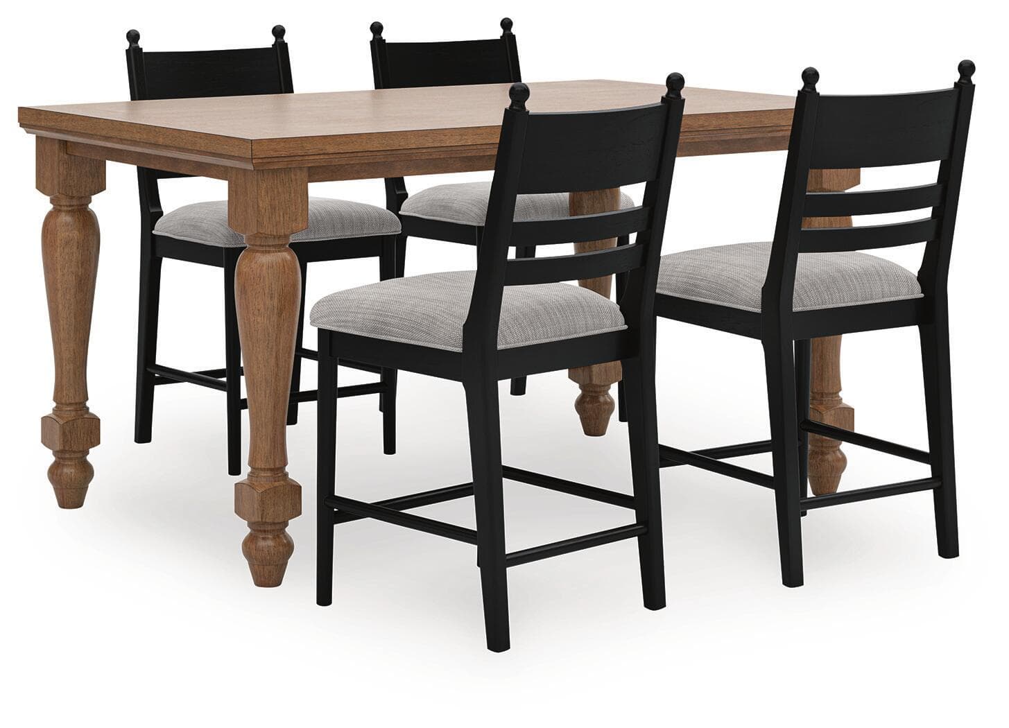 Greddinton - 5 Pc. - Counter Height Dining Table And 4 Upholstered Barstools - Black