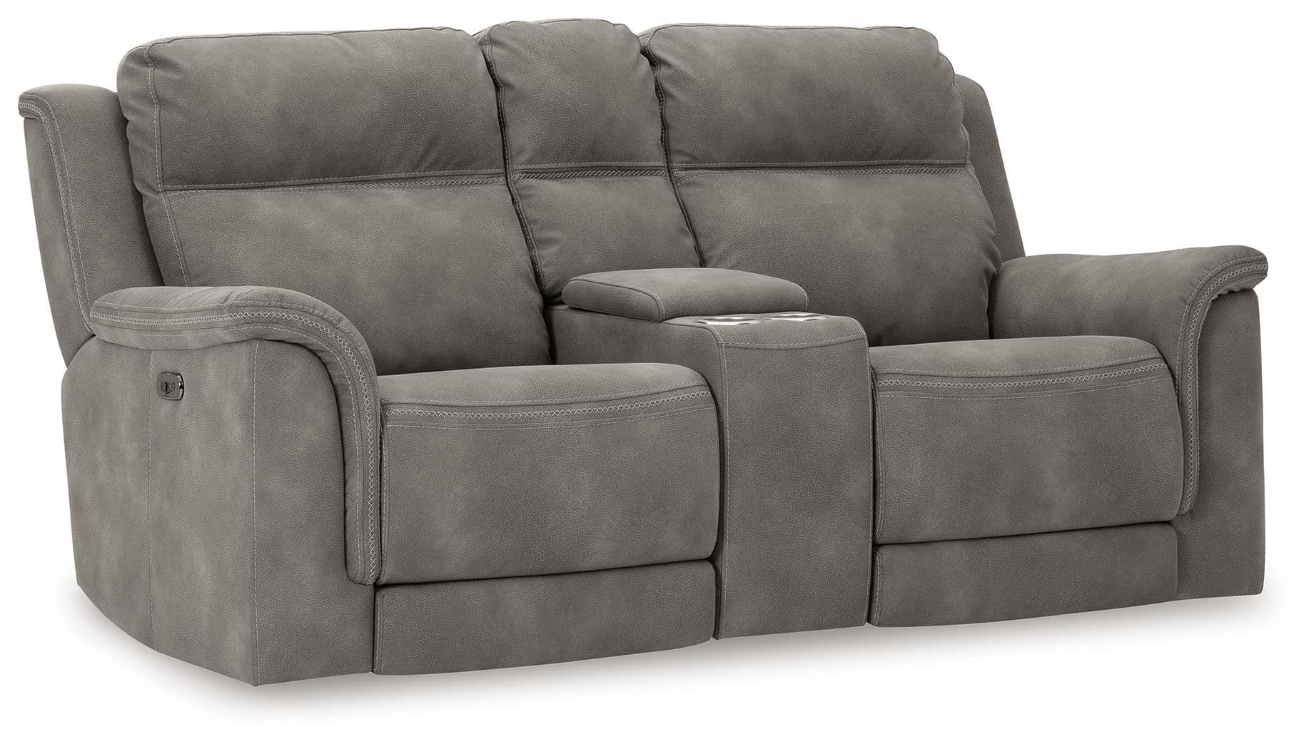 Next-Gen Durapella - Power Reclining Loveseat with Console/Adj Hdrst - Slate