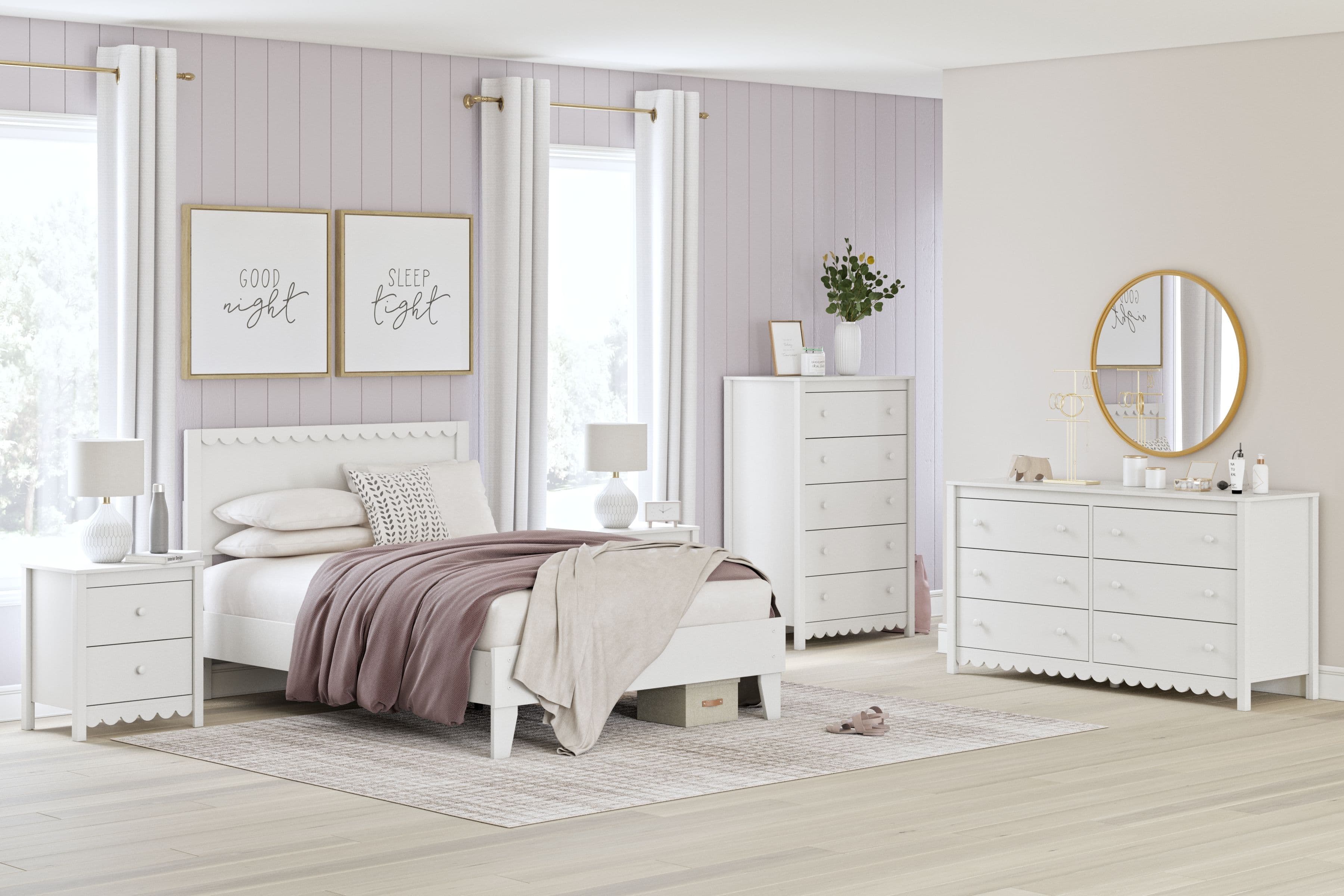 3 Pc. · Dresser, Full Panel Platform Bed