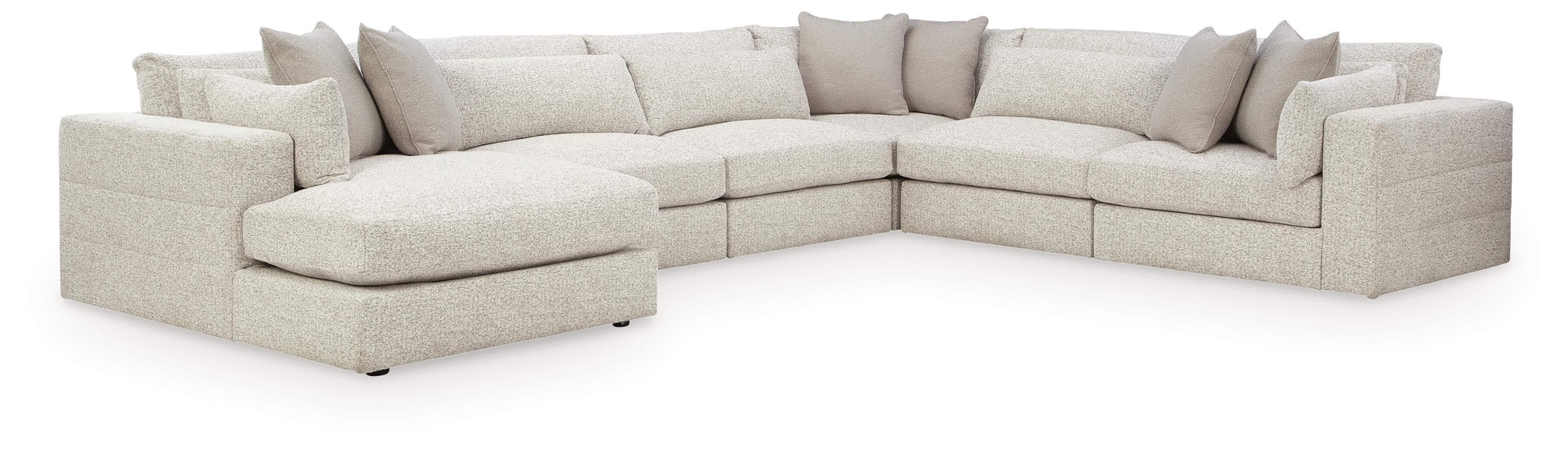 Ashbourne Estate - 6-Piece Sectional With LAF Corner Chaise - Snowstone