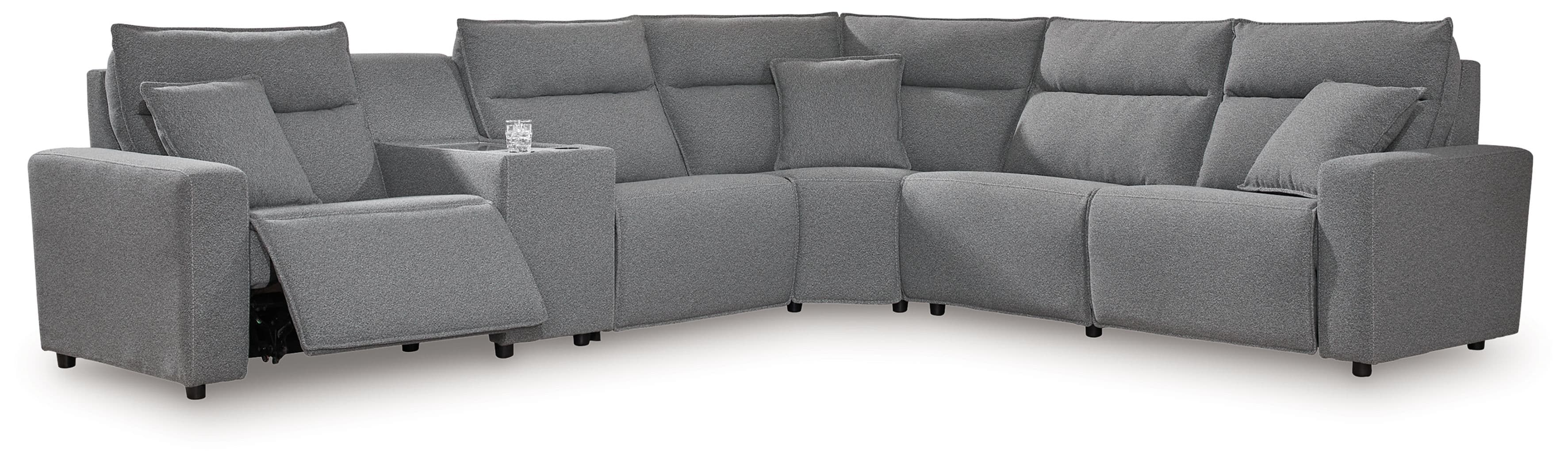 6-Piece Power Reclining Sectional With Console · Salt And Pepper