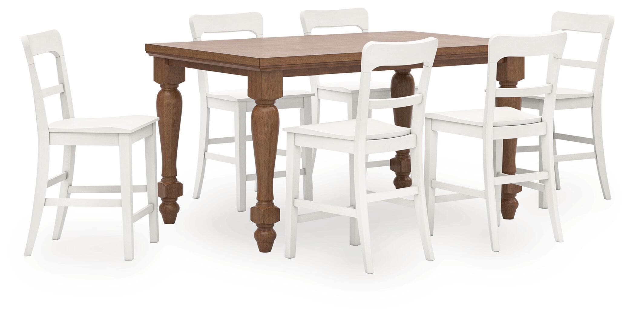 Greddinton - 7 Pc. - Counter Height Dining Table And 6 Barstools - White