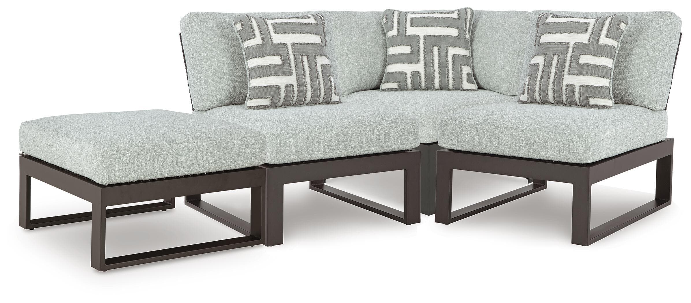 Beachloft - 4-Piece Outdoor Sectional - Black / Gray