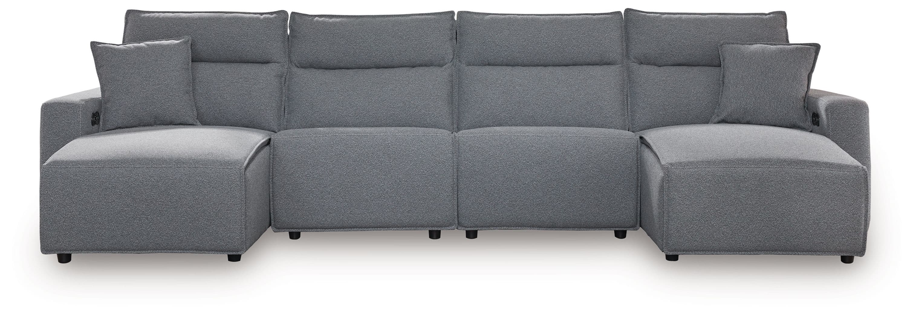 4-Piece Power Reclining Sectional With Double Chaise And 2 Power Armless Recliners · Salt And Pepper