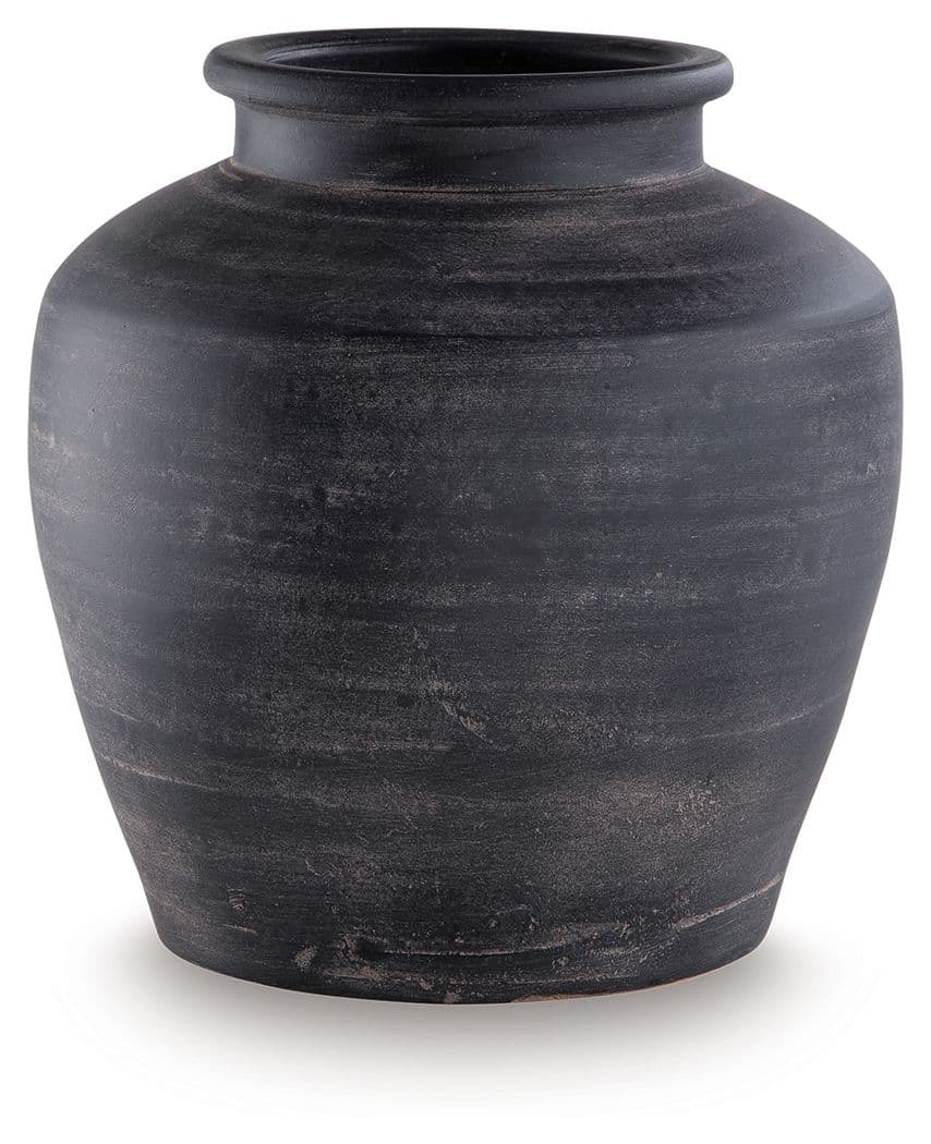 12" Vase · Distressed Black