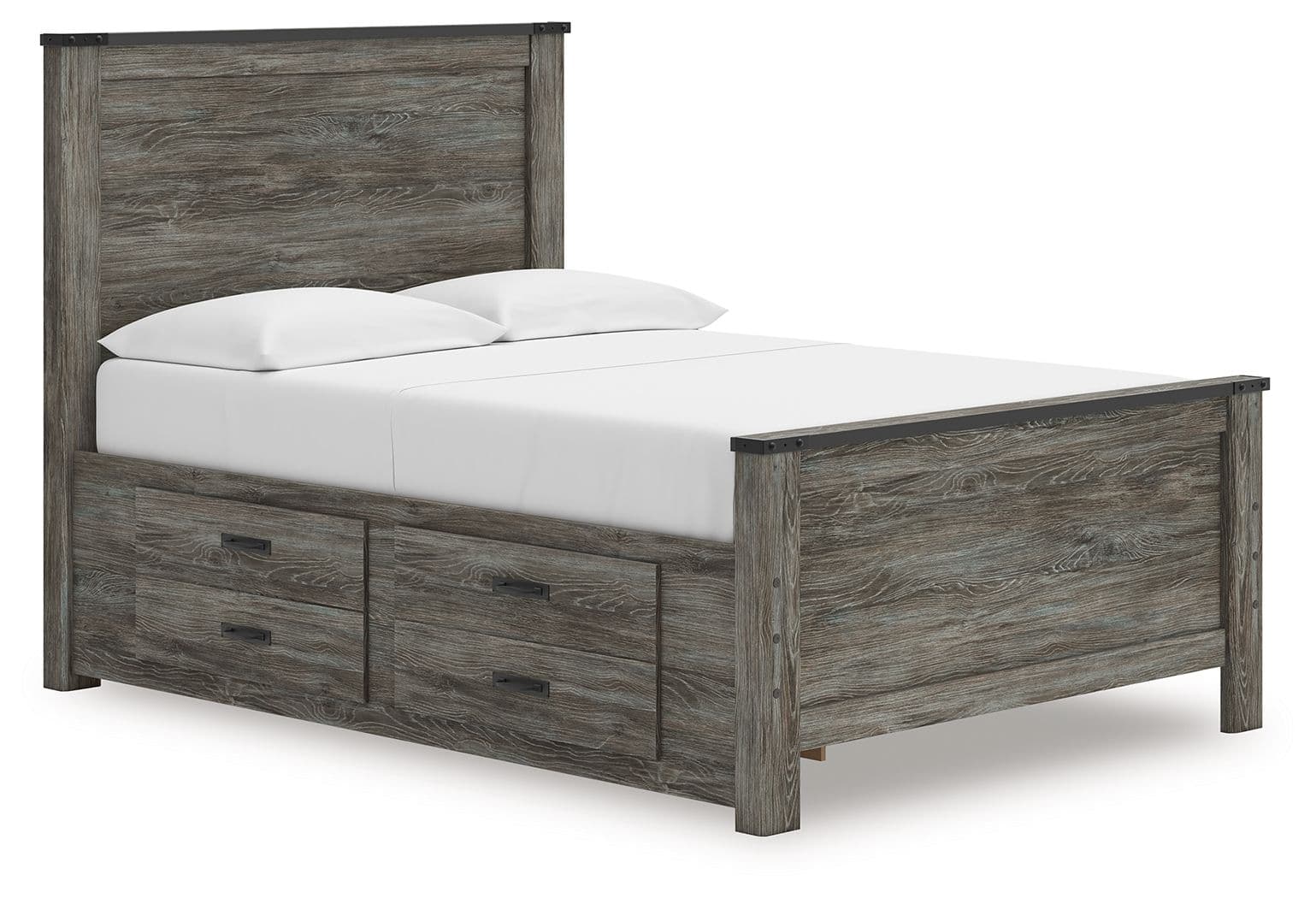 Frandern - Full Panel Bed With Storage - Black / Gray
