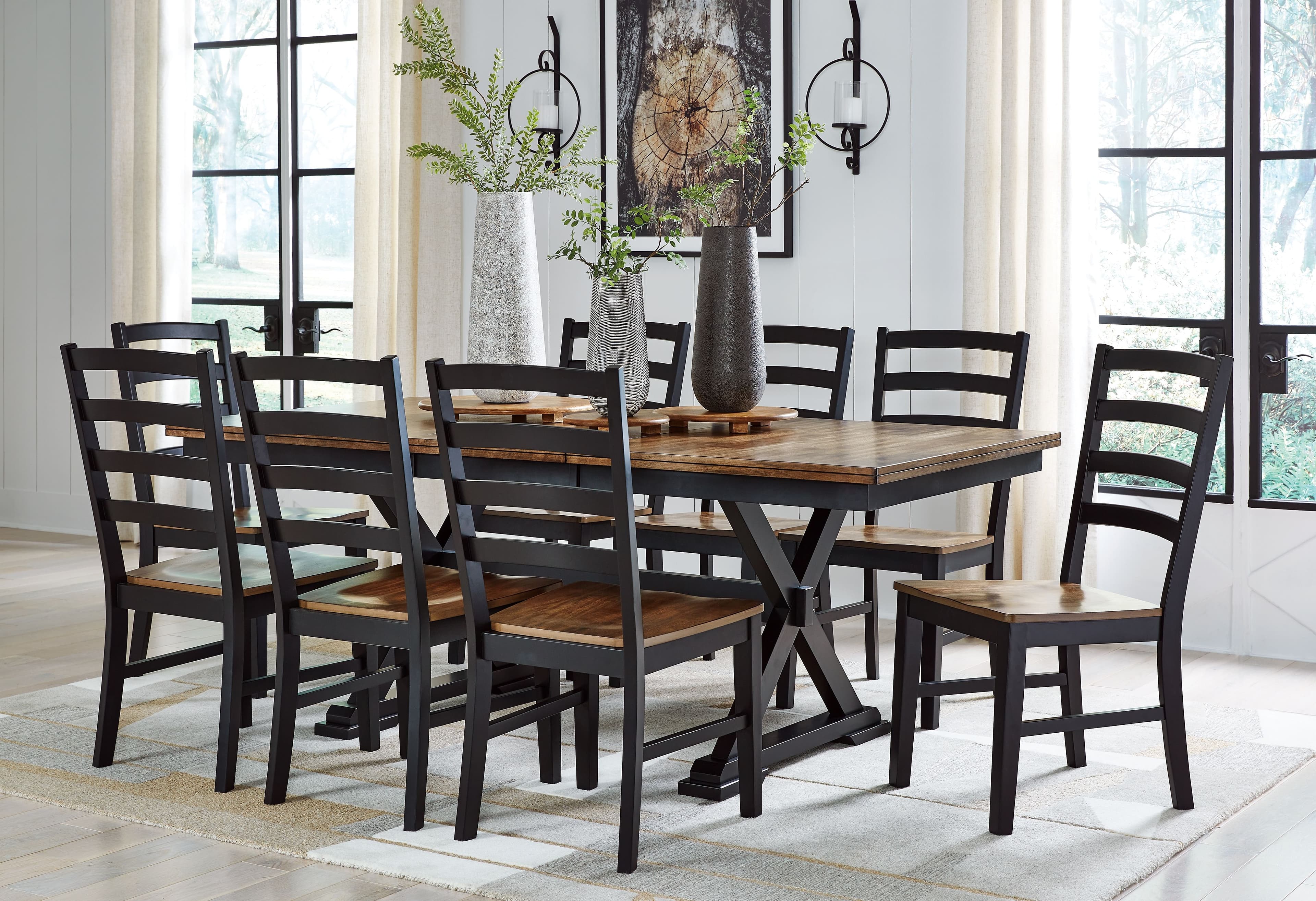 9 Pc. · Extension Table, 8 Side Chairs