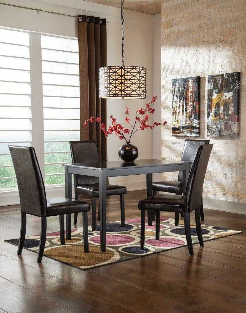 Dining Room Table, 4 Upholstered Side Chairs