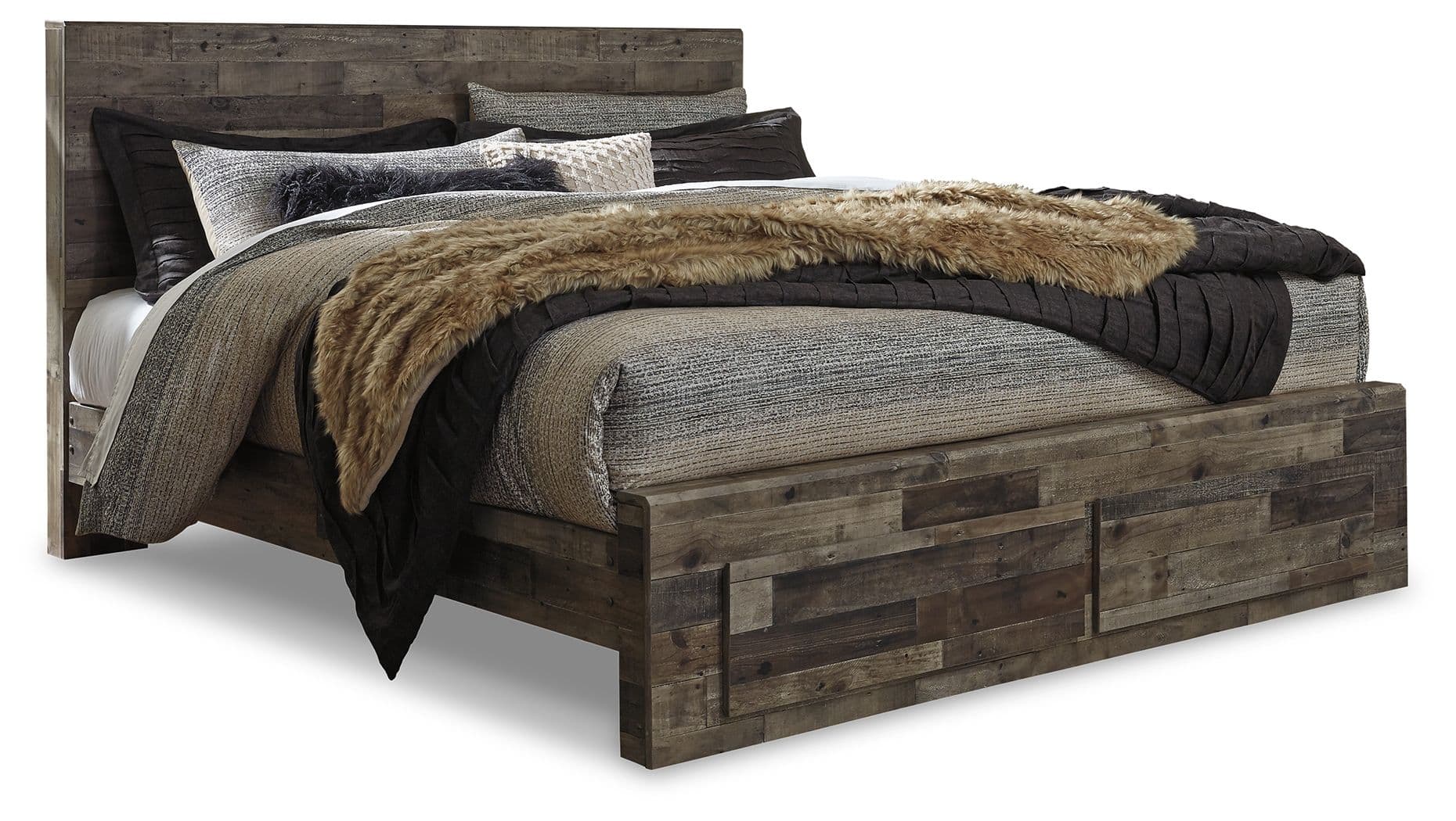 King Panel Bed With 2 Storage Drawers