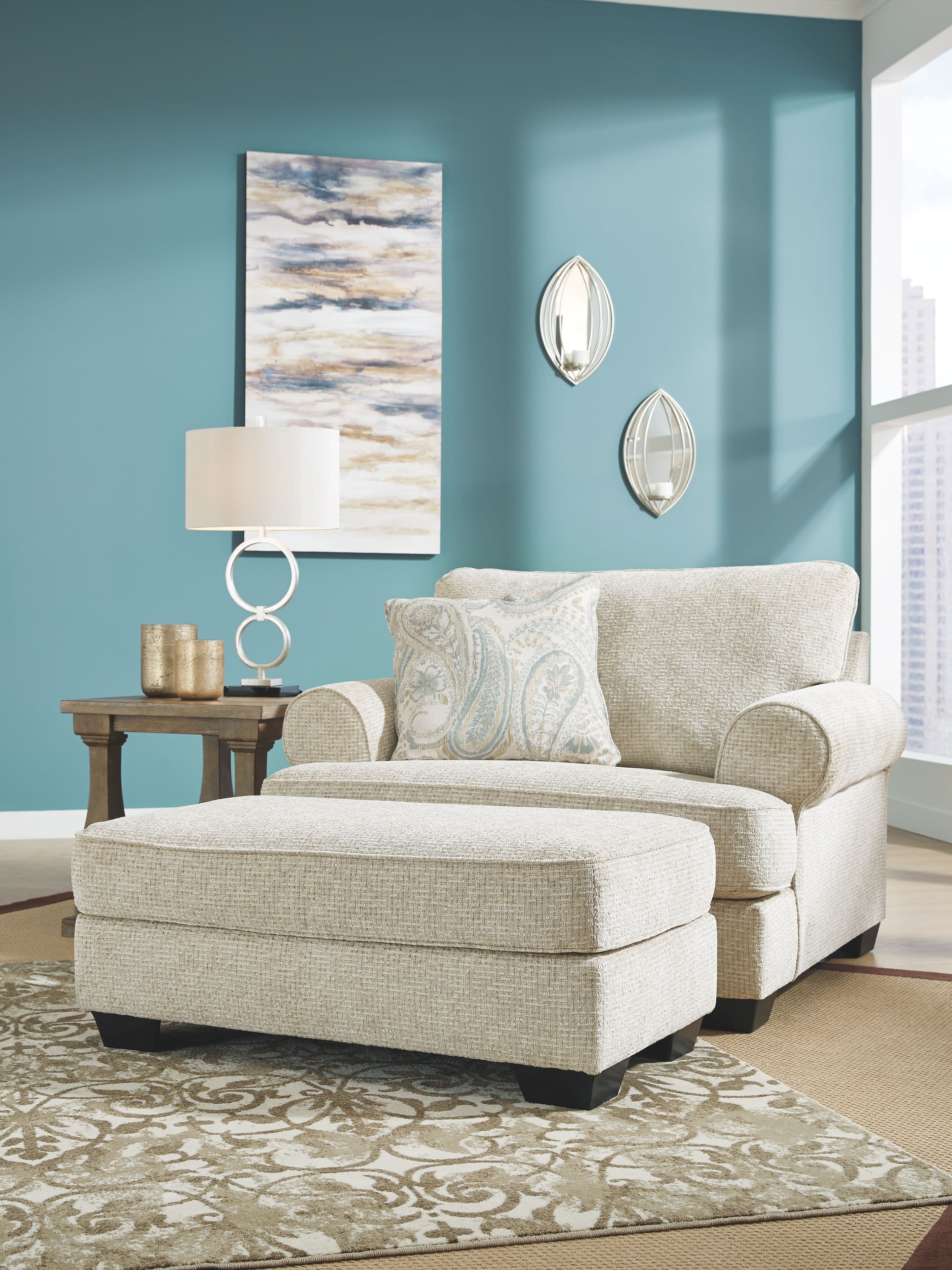 Monaghan - 2 Pc. - Chair and a Half with Ottoman - Sandstone