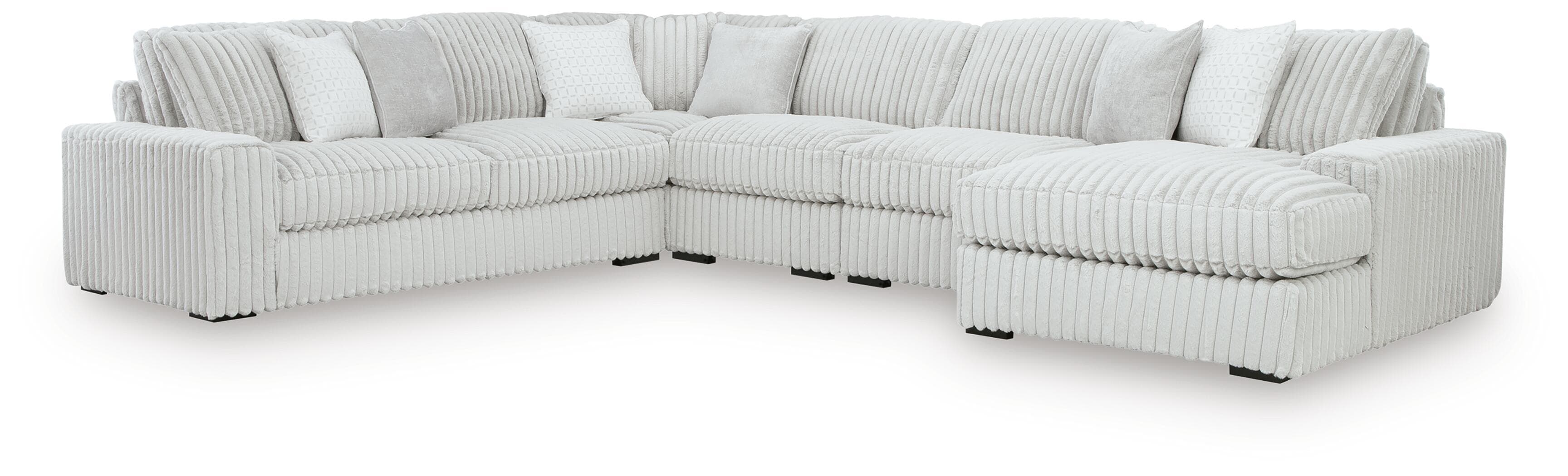 Stupendous - 5-Piece Sectional With RAF Corner Chaise - Alloy