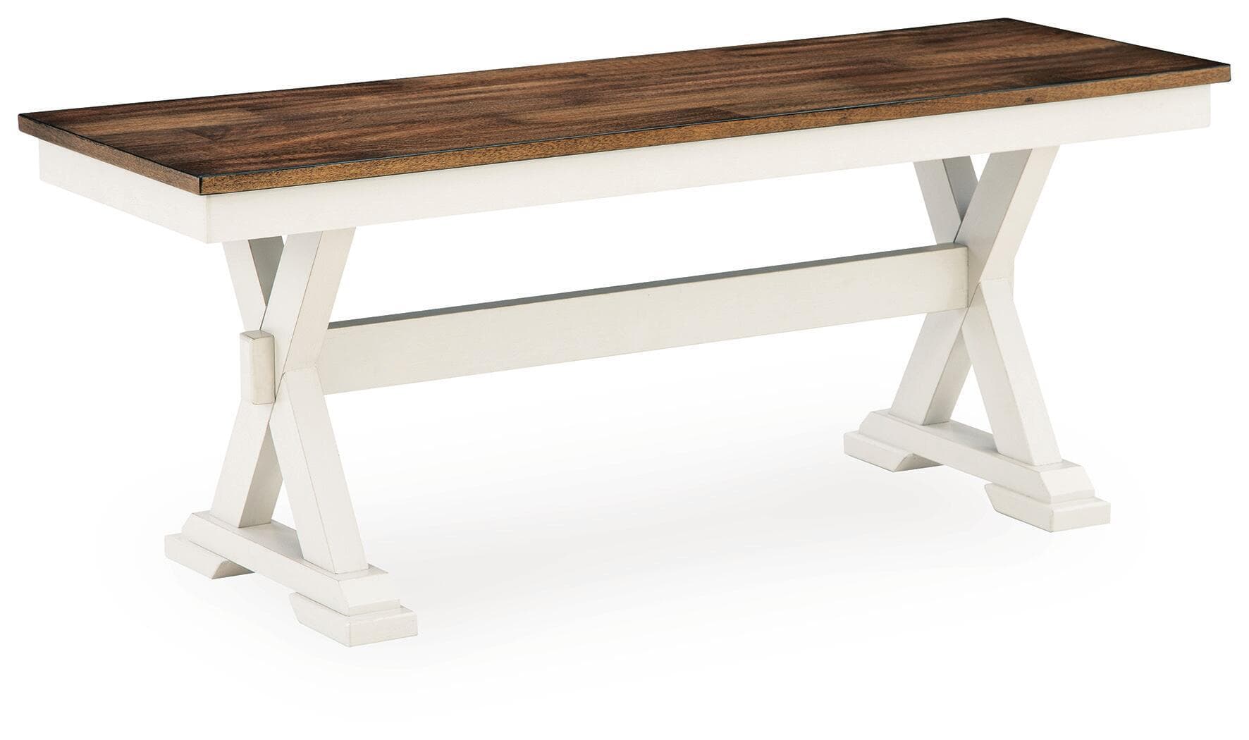 Brinfern - Large Dining Room Bench - Brown / Antique White