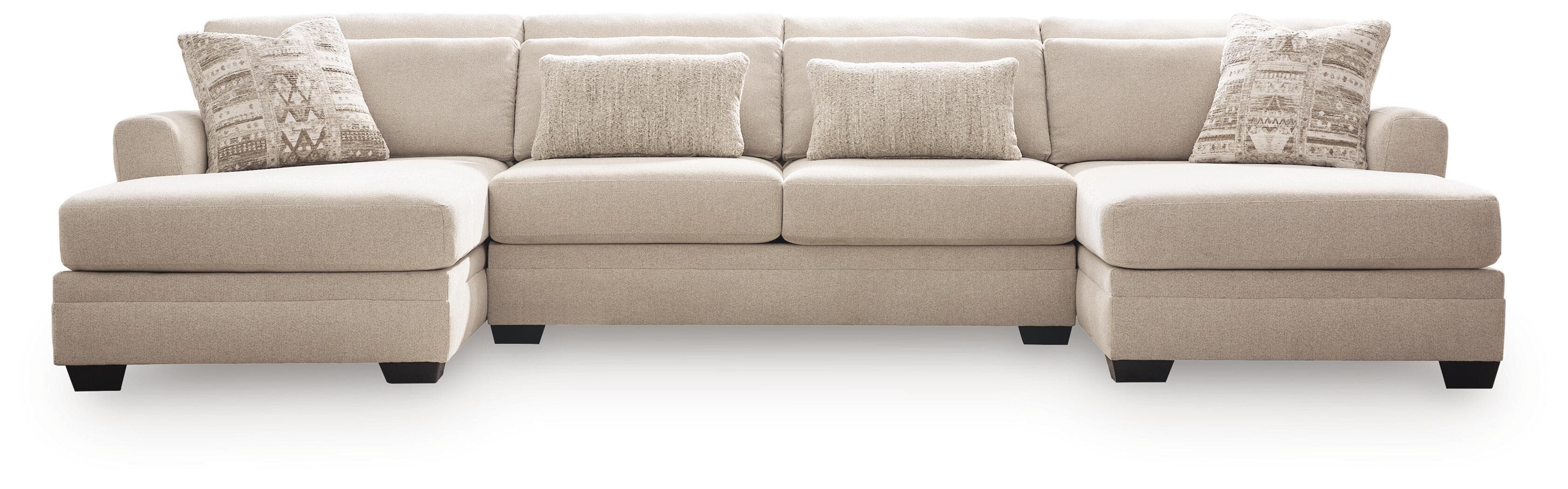 Mandi Point - 3-Piece Double Chaise Sectional With Armless Loveseat - Marble