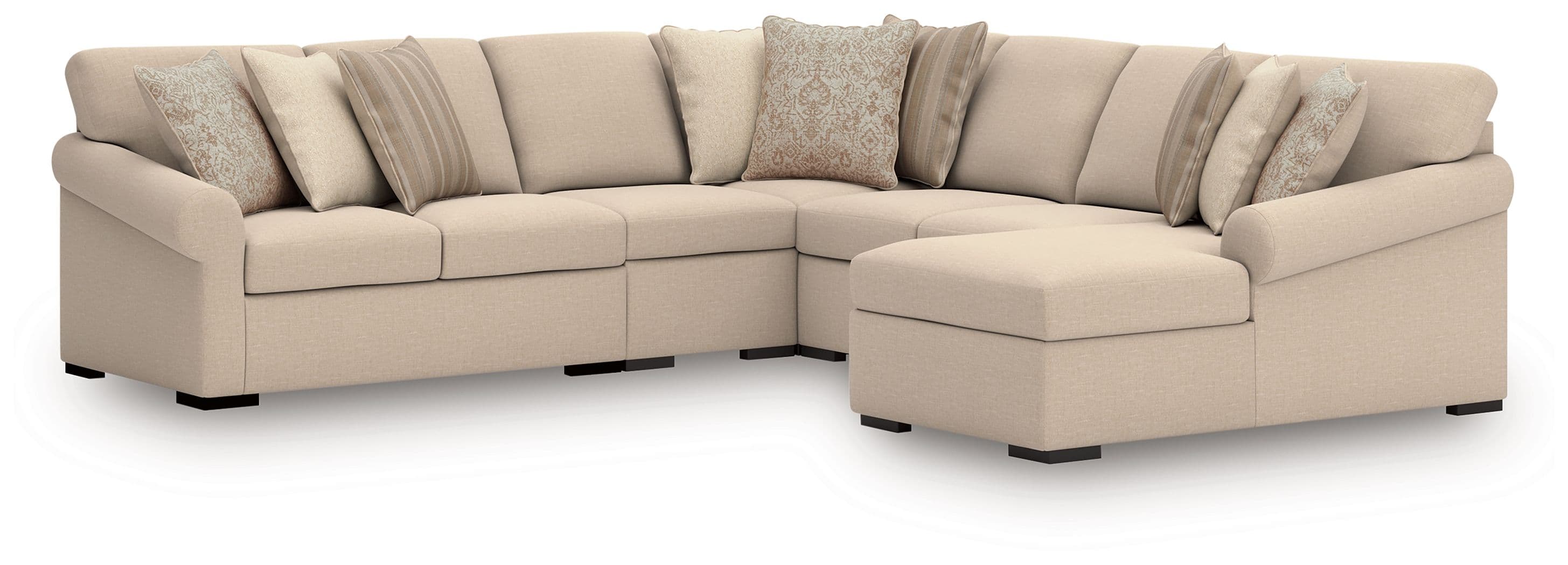 LadyMae - 5-Piece Sectional With RAF Corner Chaise - Twill