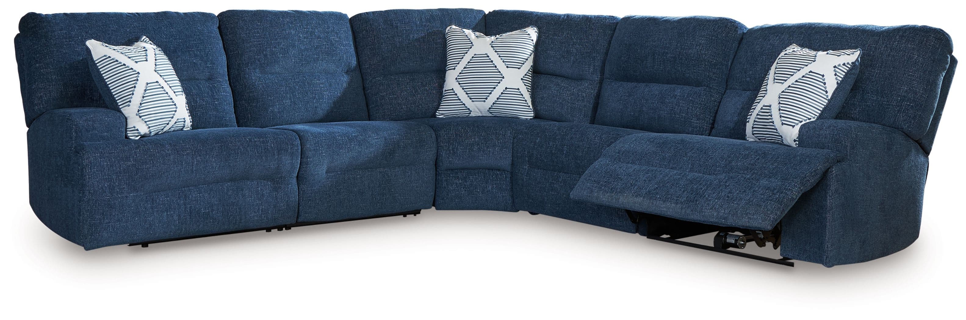 5-Piece Power Reclining Sectional · Navy
