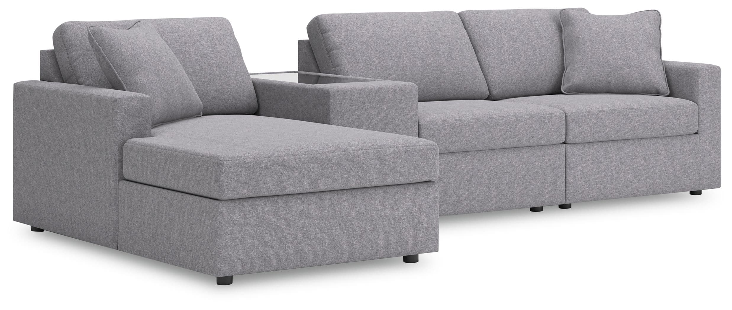 4-Piece Sectional With Laf Corner Chaise And Storage Console