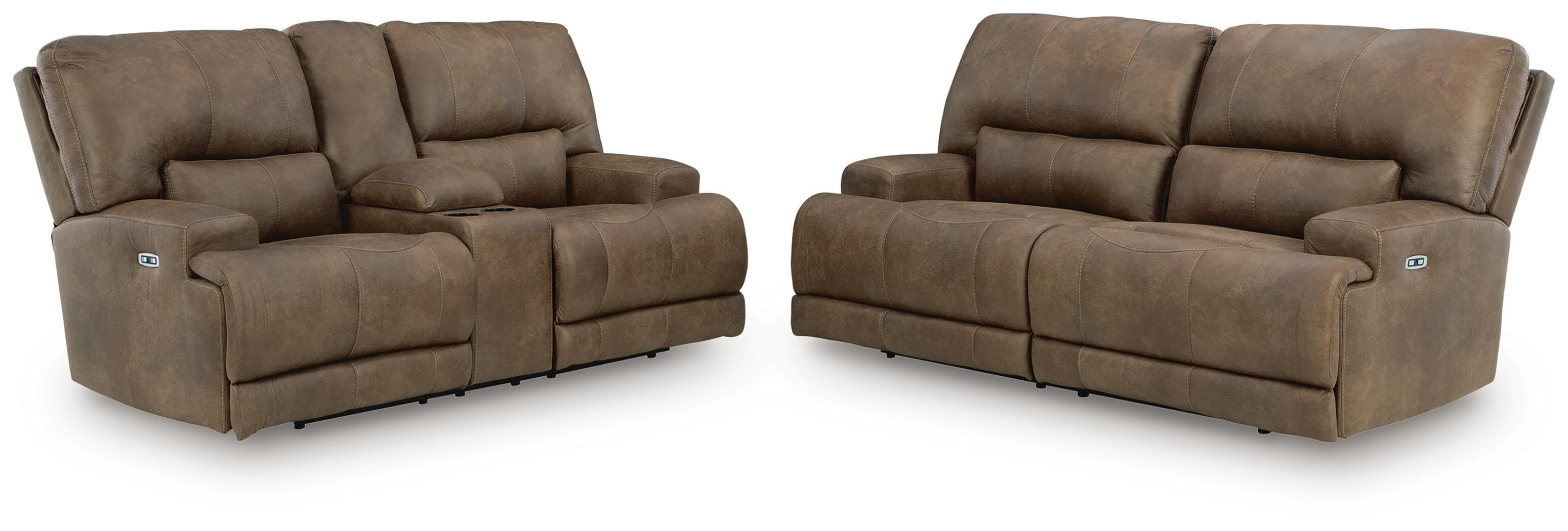 Beckley Place - 2 Pc. - Power Reclining Sofa And Loveseat - Earth