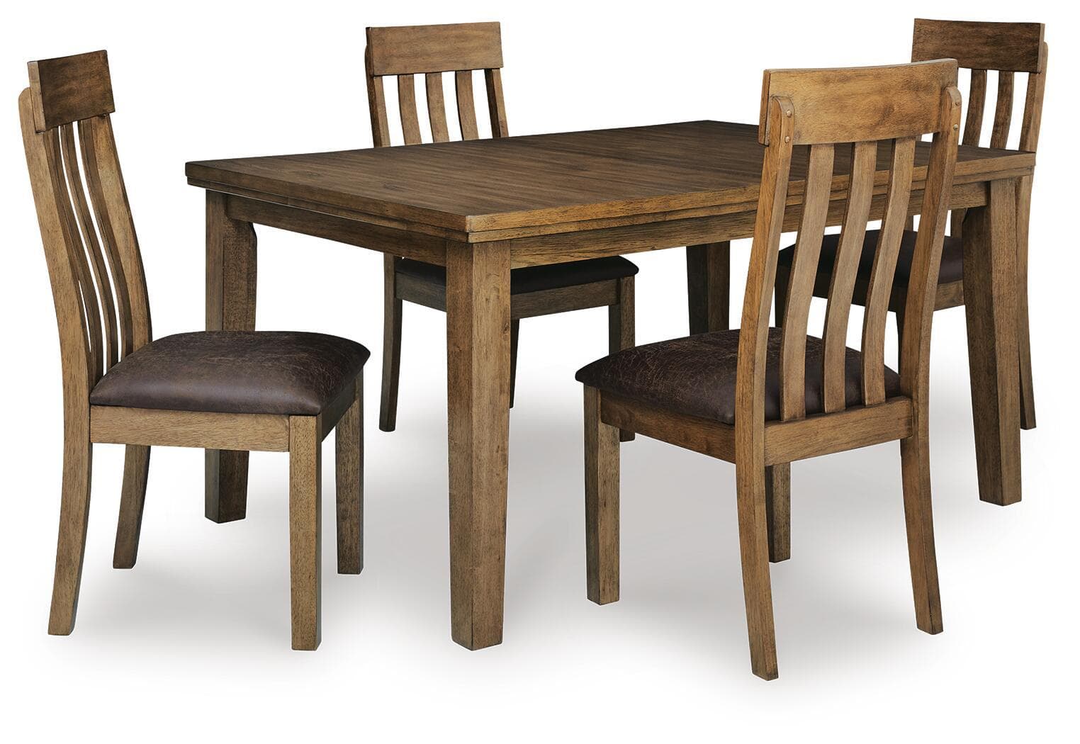 Urbinforte - 5 Pc. - Extension Dining Table And 4 Chairs - Light Brown