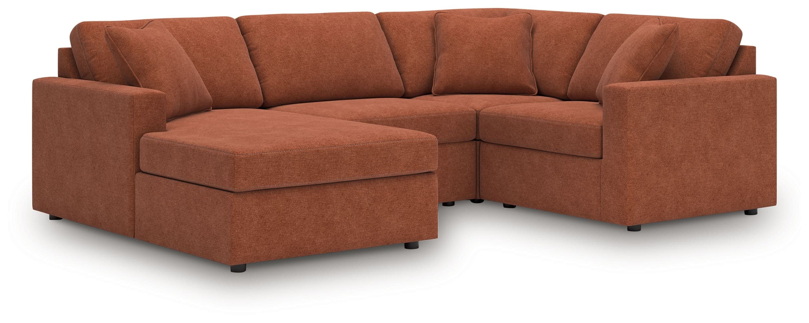 4-Piece Sectional With Laf Corner Chaise, With Raf Corner Chair