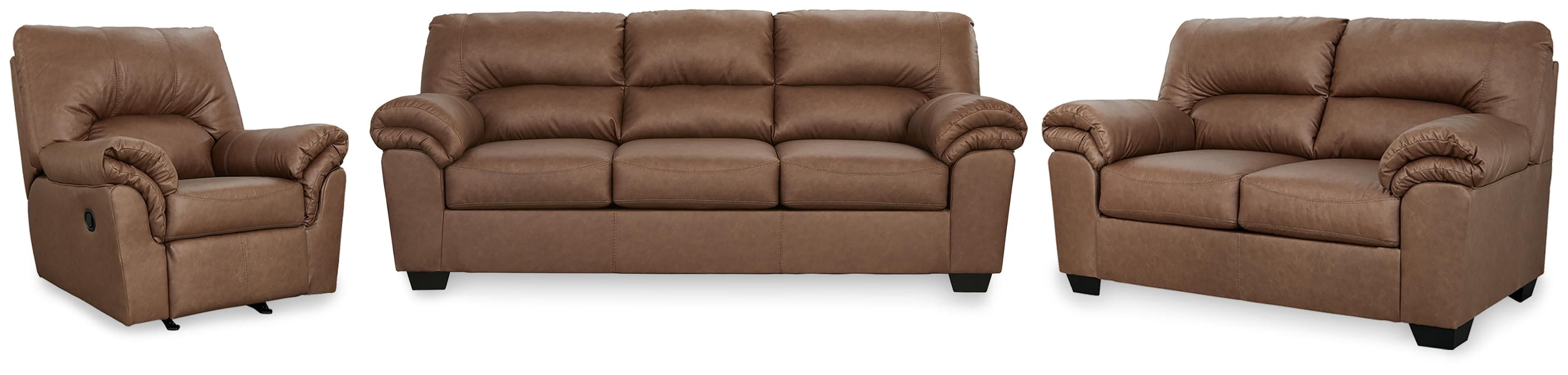 Willowbend - 3 Pc. - Sofa, Loveseat And Recliner - Caramel