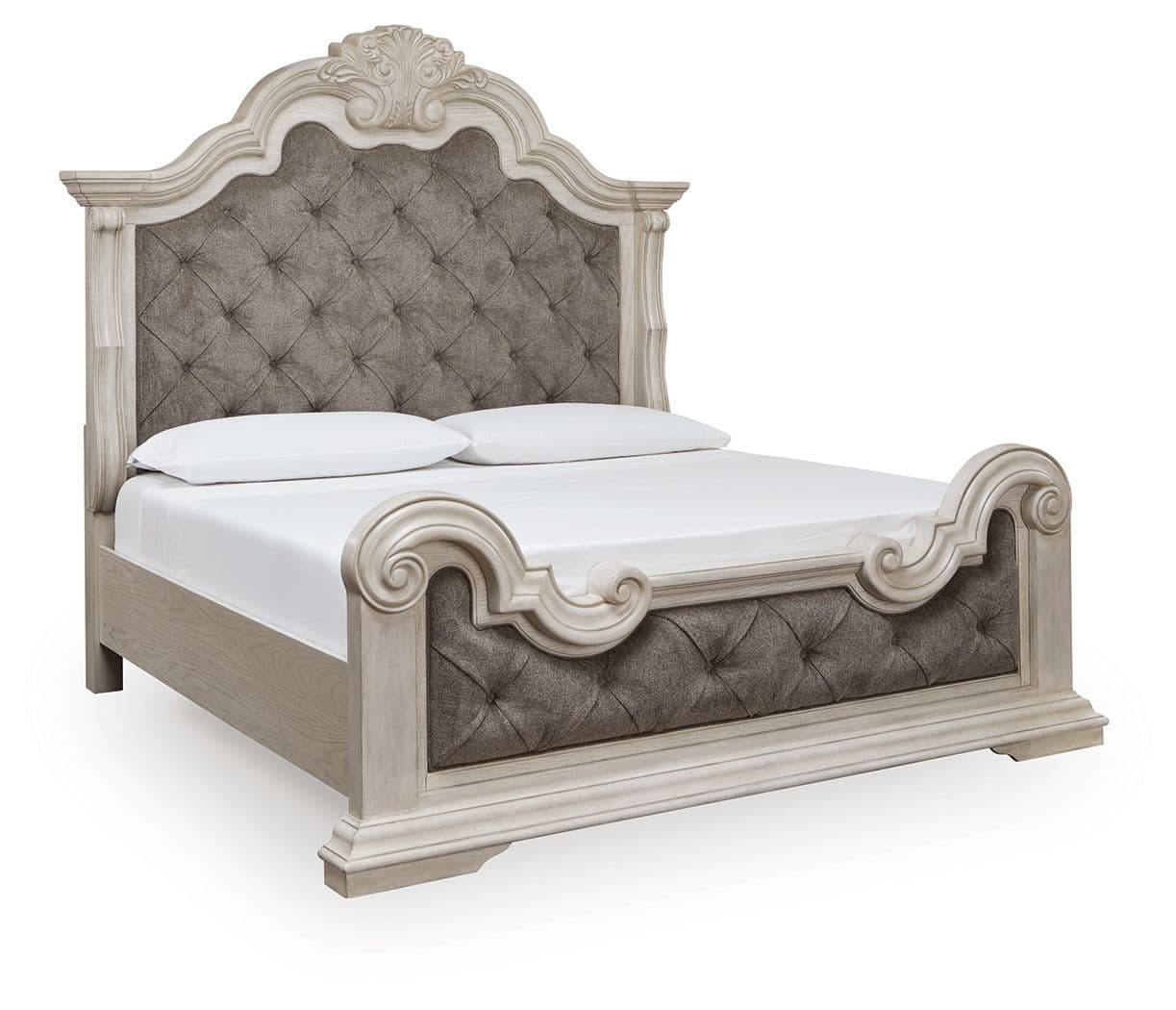 King Upholstered Panel Bed