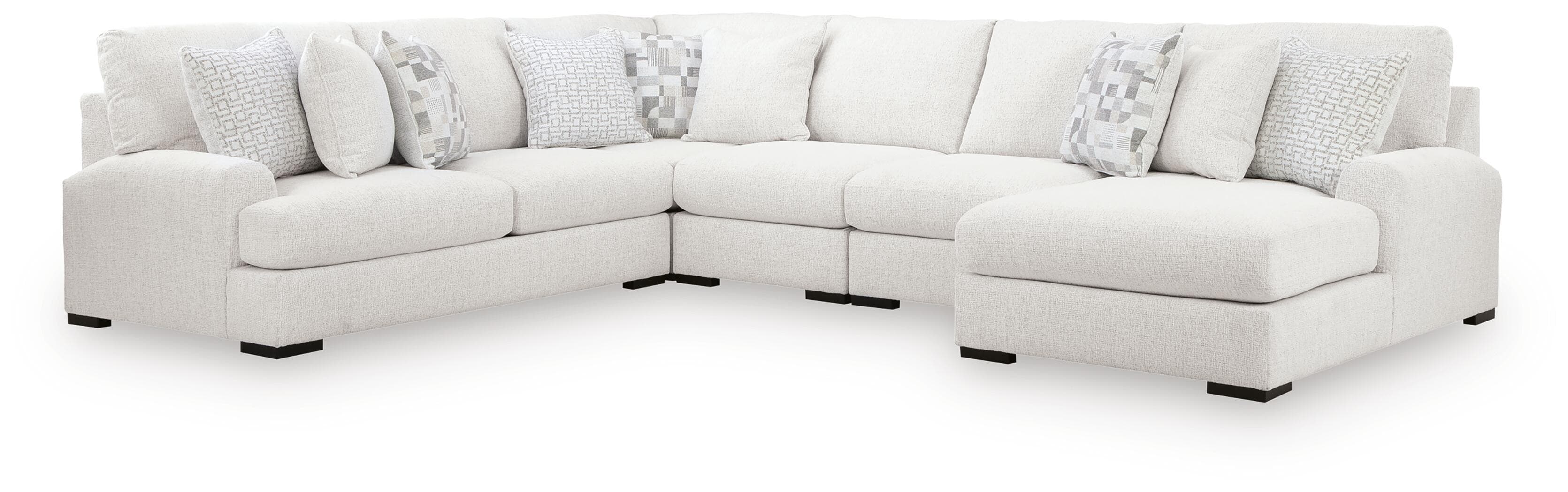 Misty-Lakes - 5-Piece Sectional With RAF Corner Chaise - Chalk
