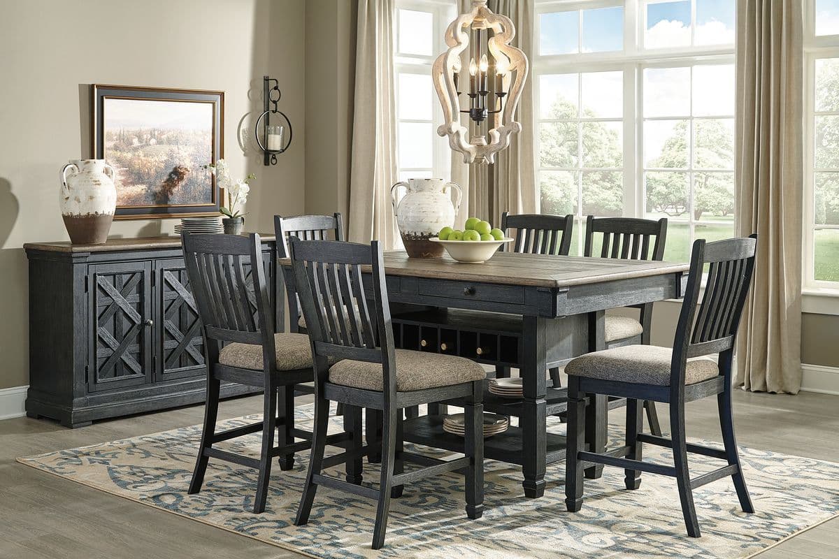 8 Pc. · Counter Table, 6 Barstools, Server