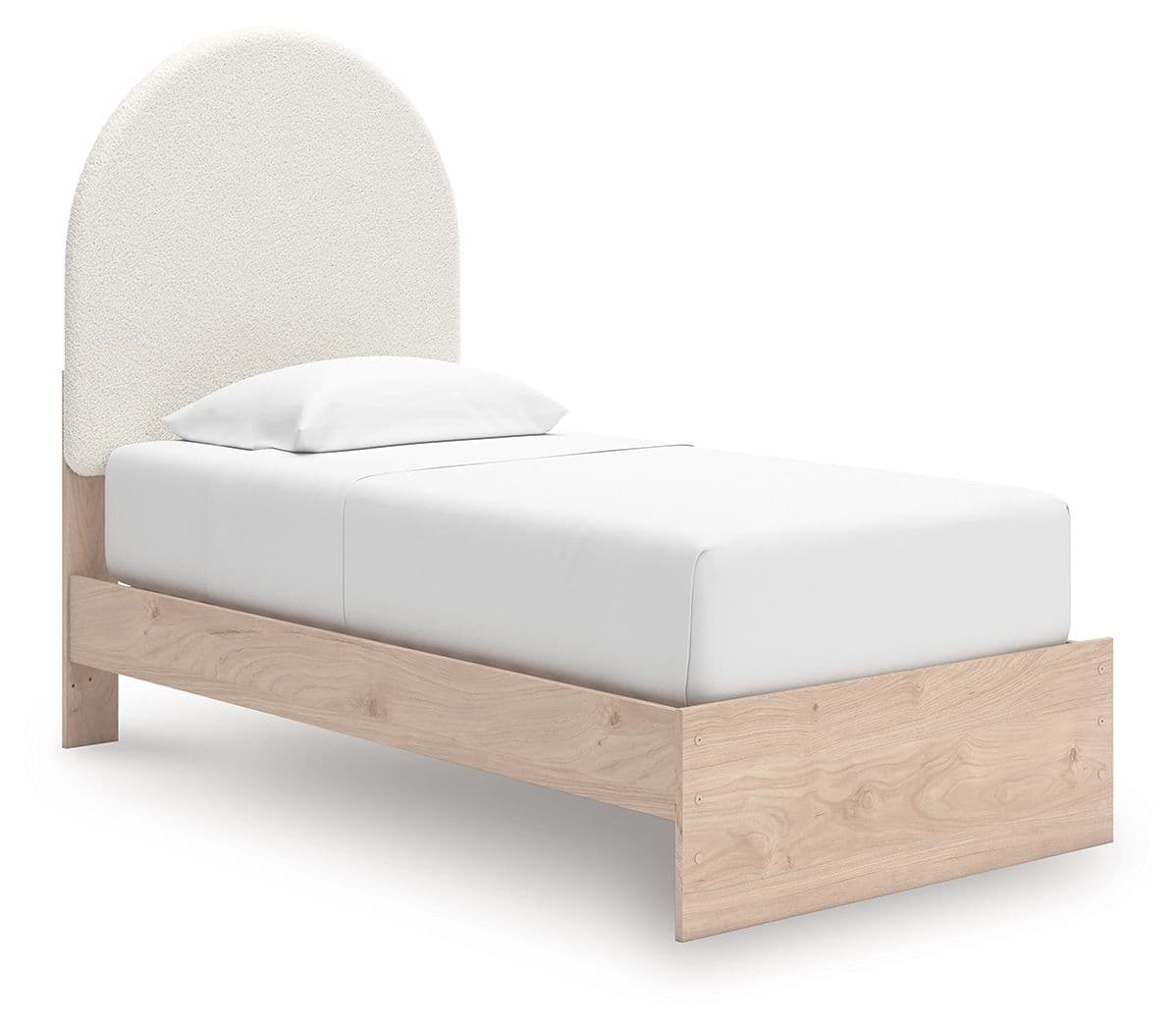 Arloster - Twin Upholstered Panel Bed - Tan / White