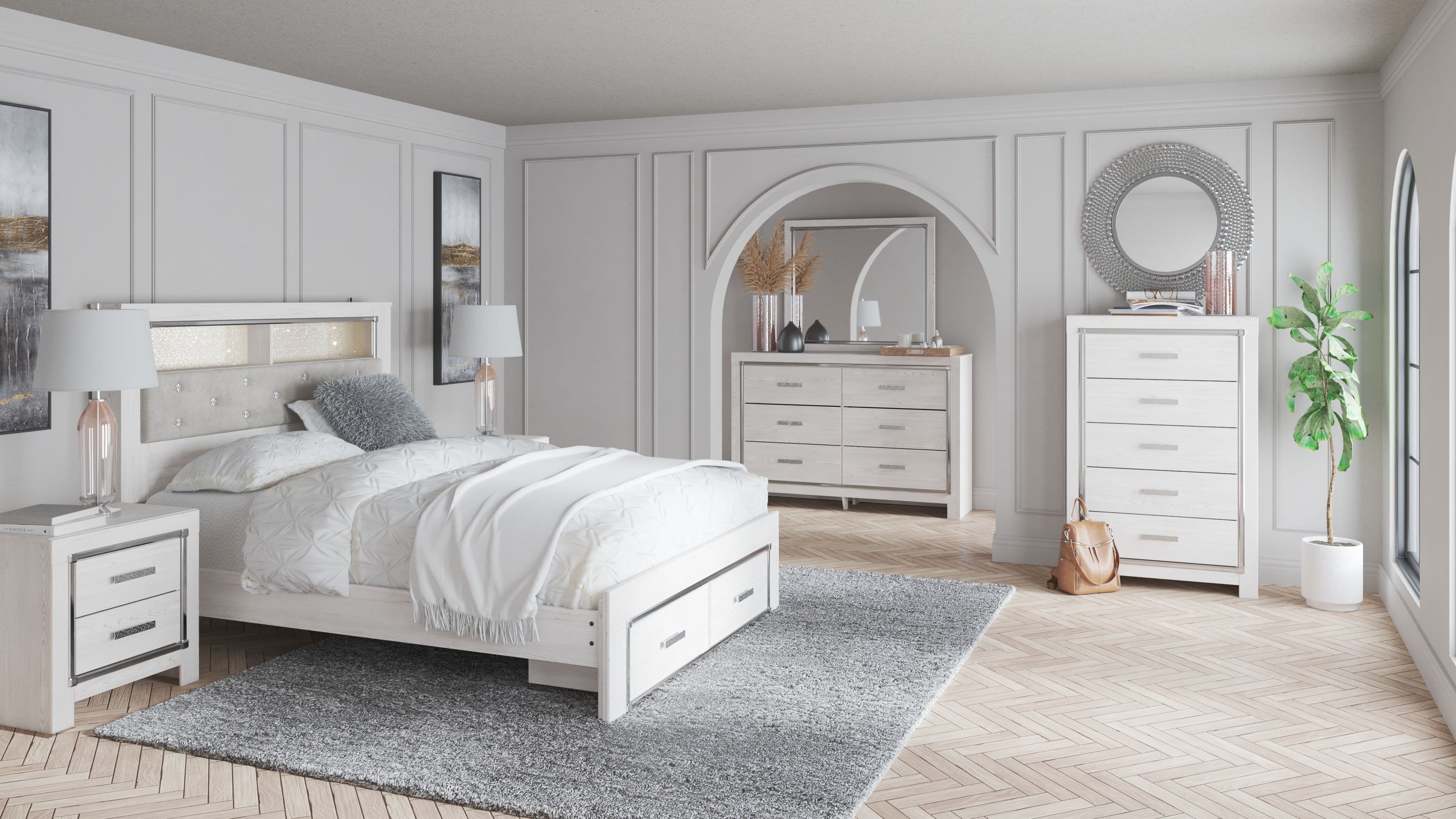 7 Pc. · Dresser, Mirror, Chest, King Bed
