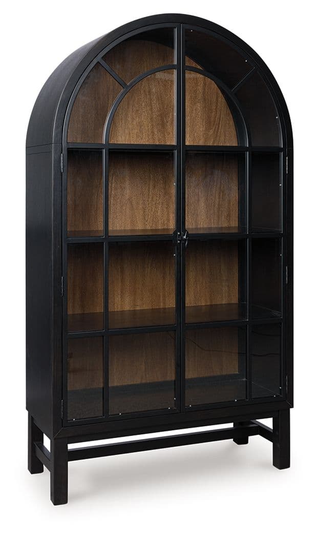 Greddinton - Display Cabinet - Black / Brown