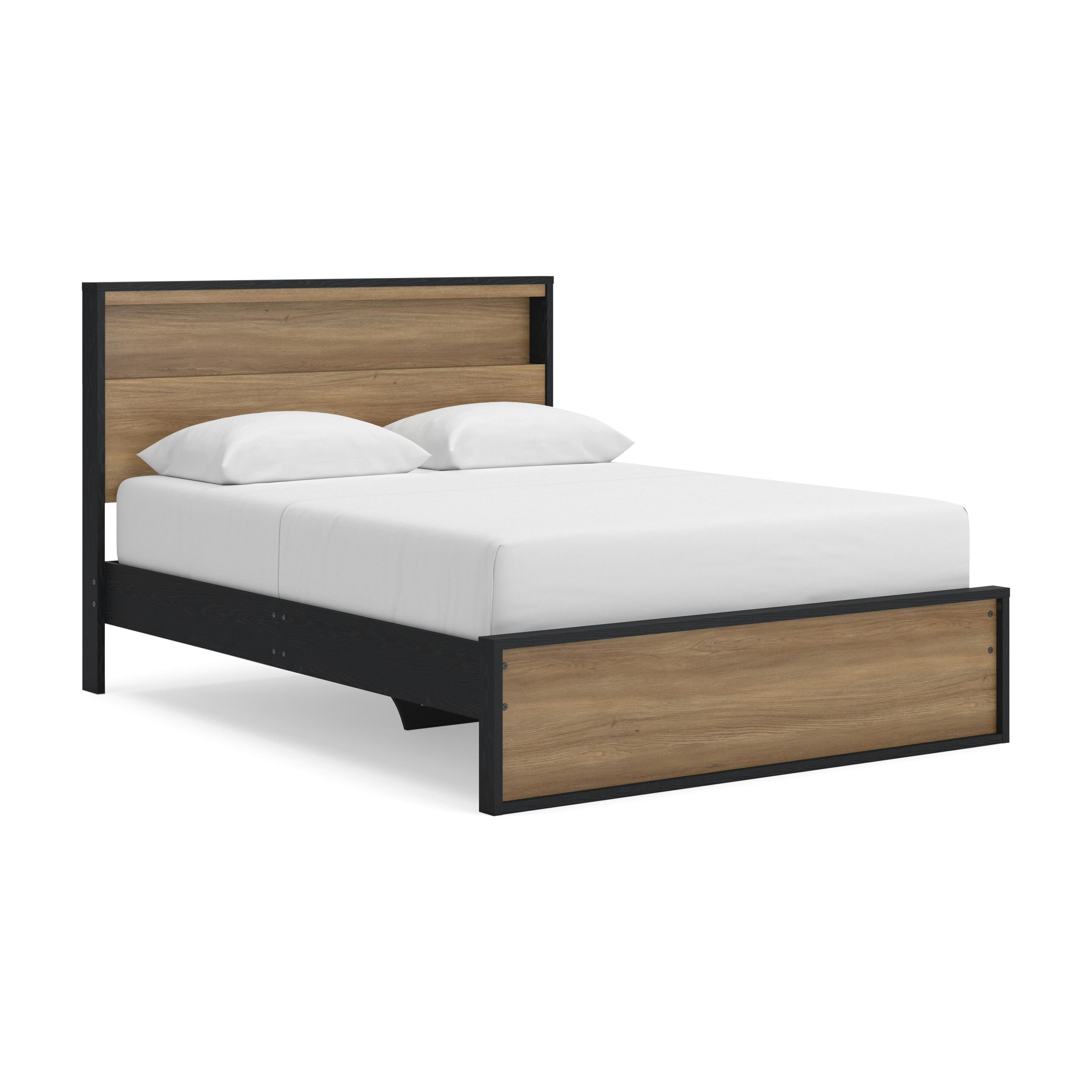 Kozmour - Queen Bookcase Complete Bed Frame - Black / Brown