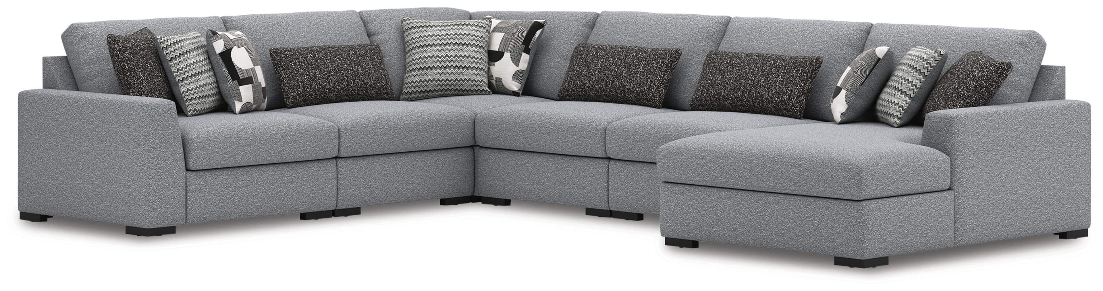 Bealton - 6-Piece Sectional With RAF Corner Chaise - Salt And Pepper