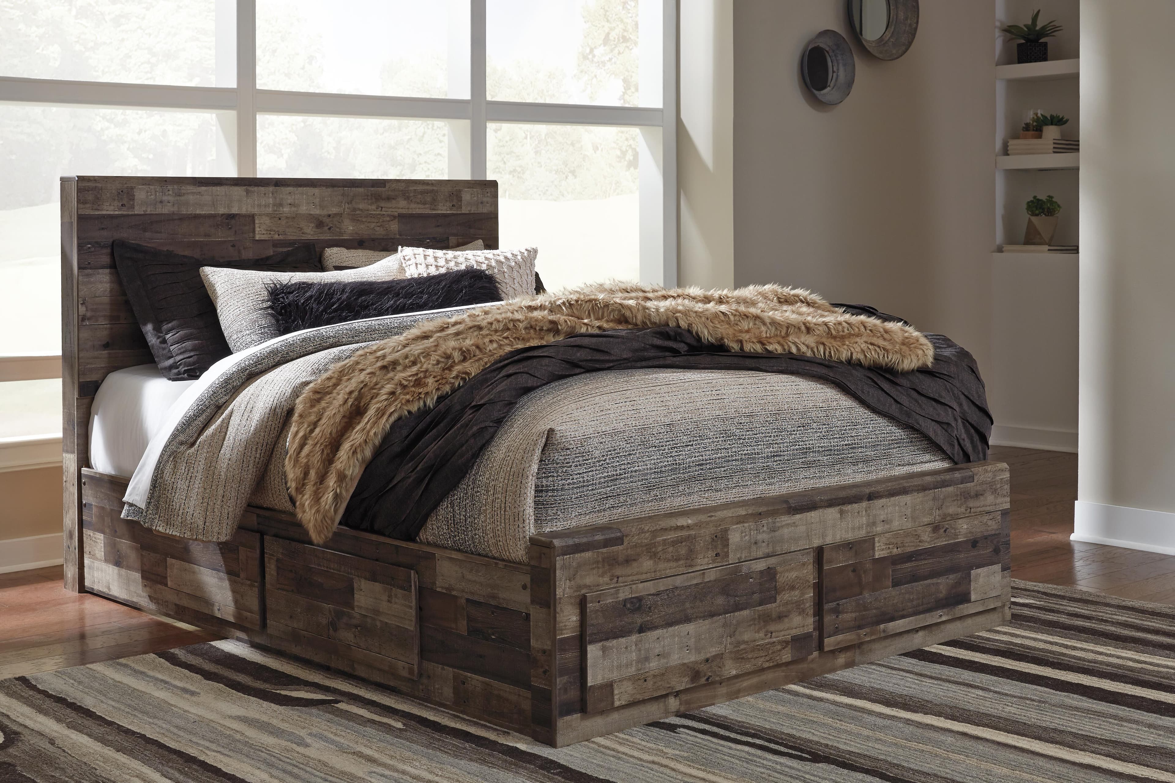 Queen Panel Bed With 6 Storage Drawers
