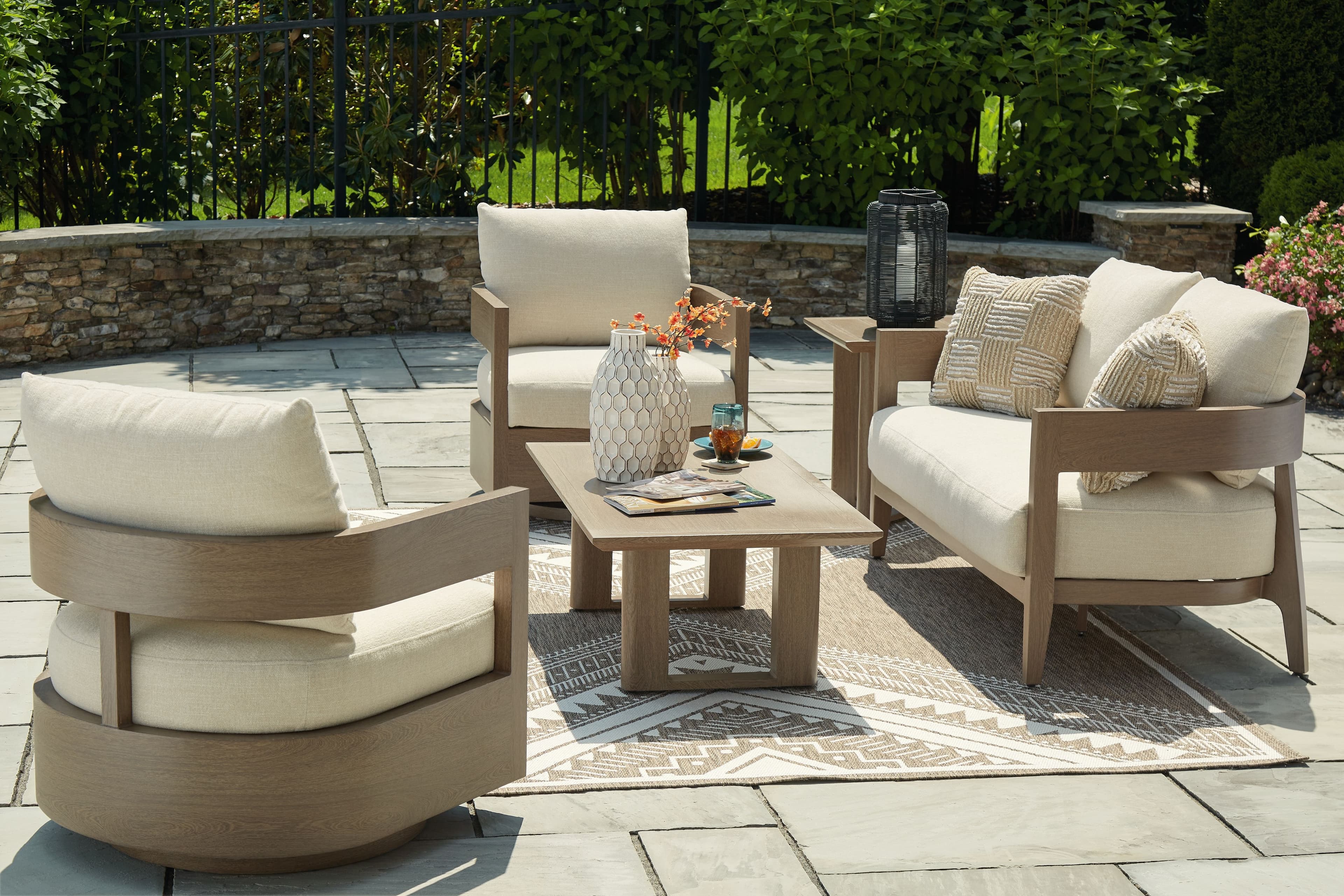 Serene Bay - 5 Pc. - Lounge Set With Loveseat - Dark Brown