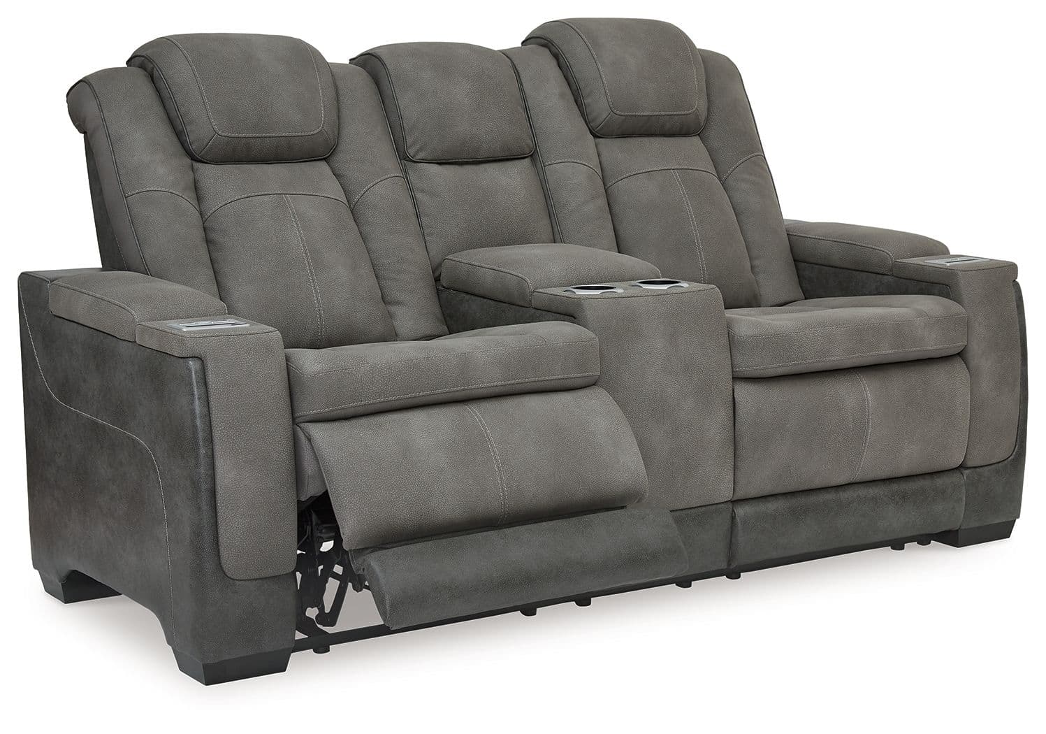 Next-Gen Durapella - Power Reclining Loveseat with Console/Adj Headrest - Slate